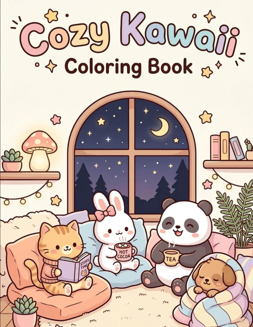 Cute & Cozy Coloring Book: Stress Relief and Creative Fun for Teens and Adults