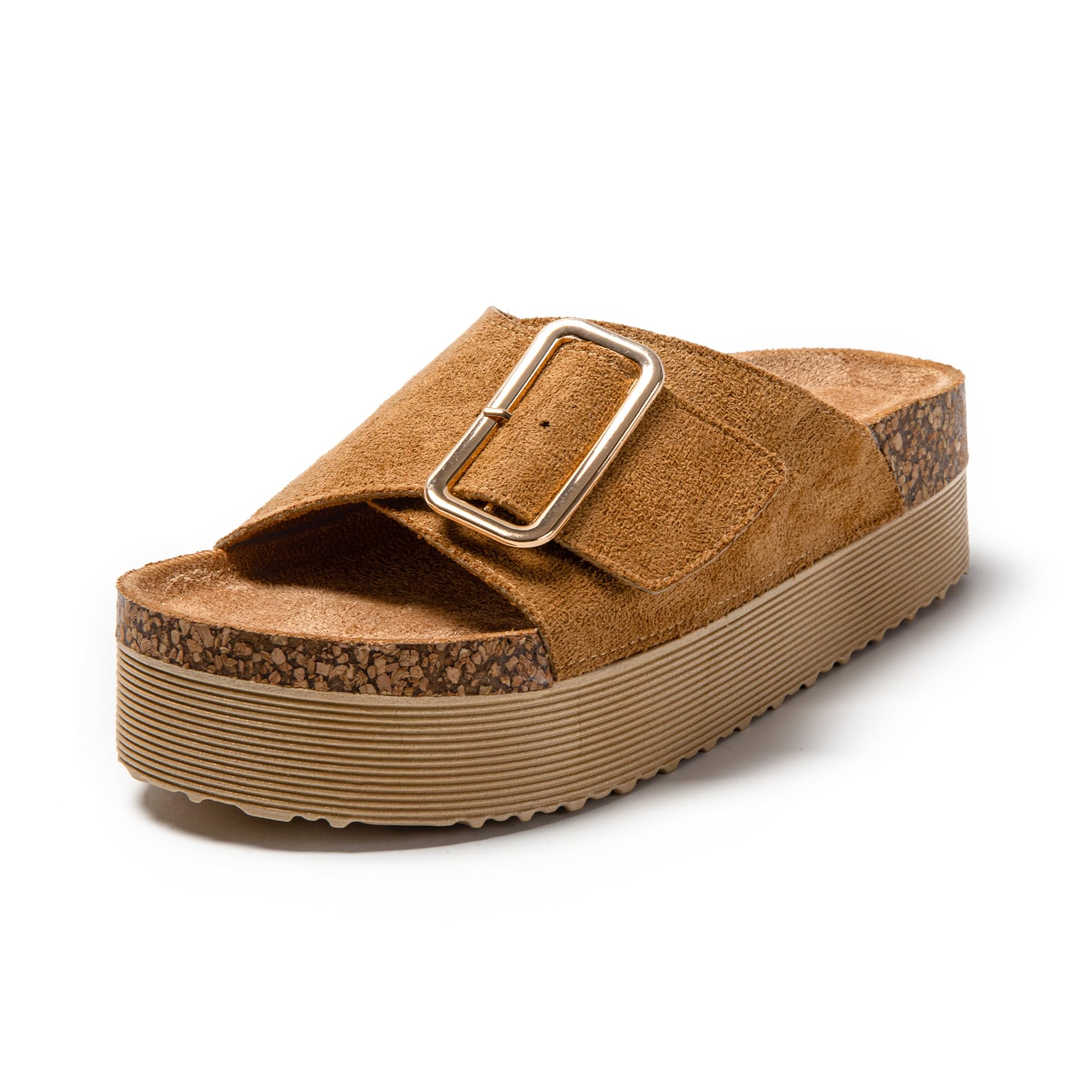 JOMIX Damen Pantoletten mit Verstellbarer Rieme Clogs Sommerschuhe Sandalen Plateau Bequeme Kork Strand Schuhe