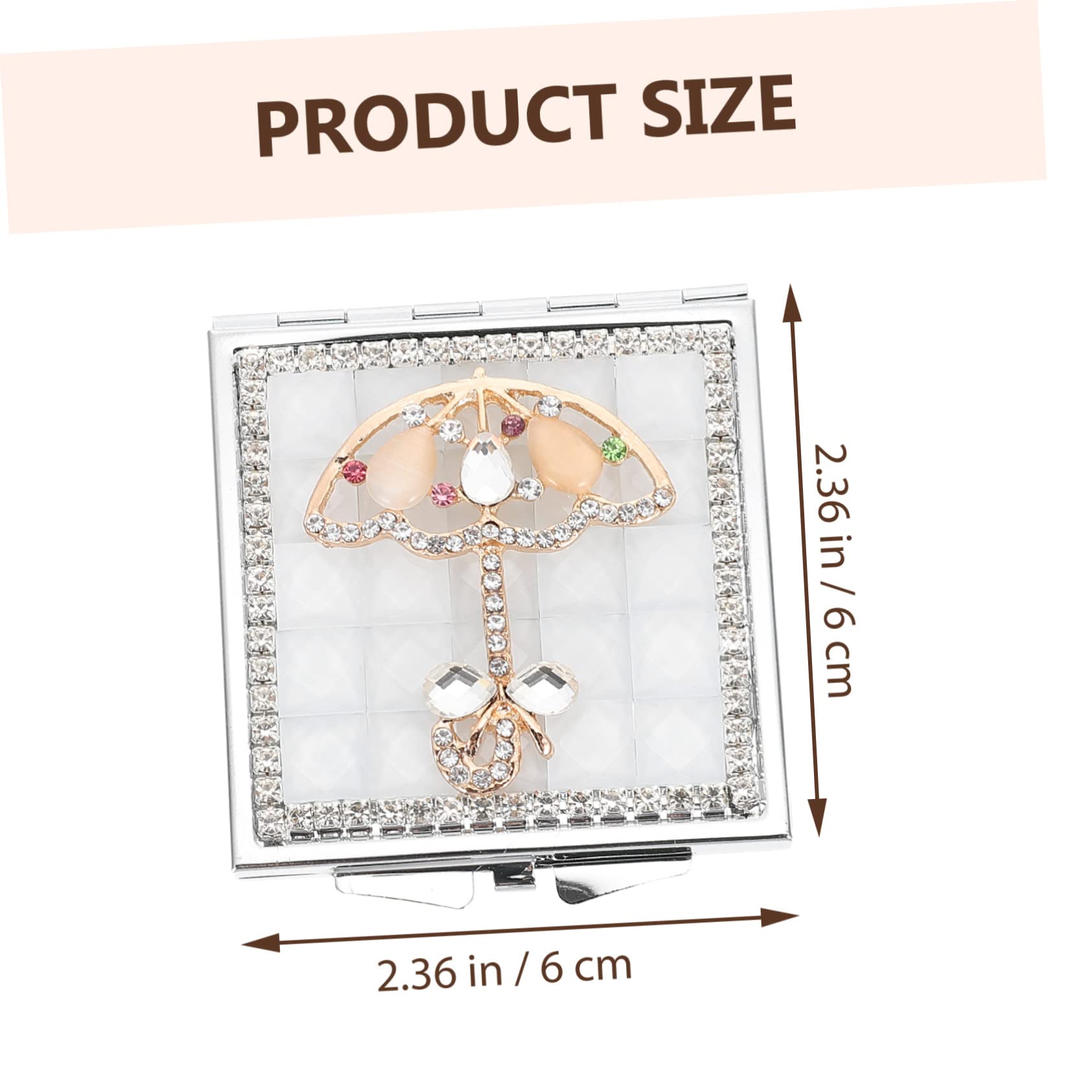 minkissy 3 Piezas Espejo Portátil De De Imitación Espejo Compacto De Doble Cara Compacto Personalizado Plegable Cartera Pequeña Metal De Belleza Viajar