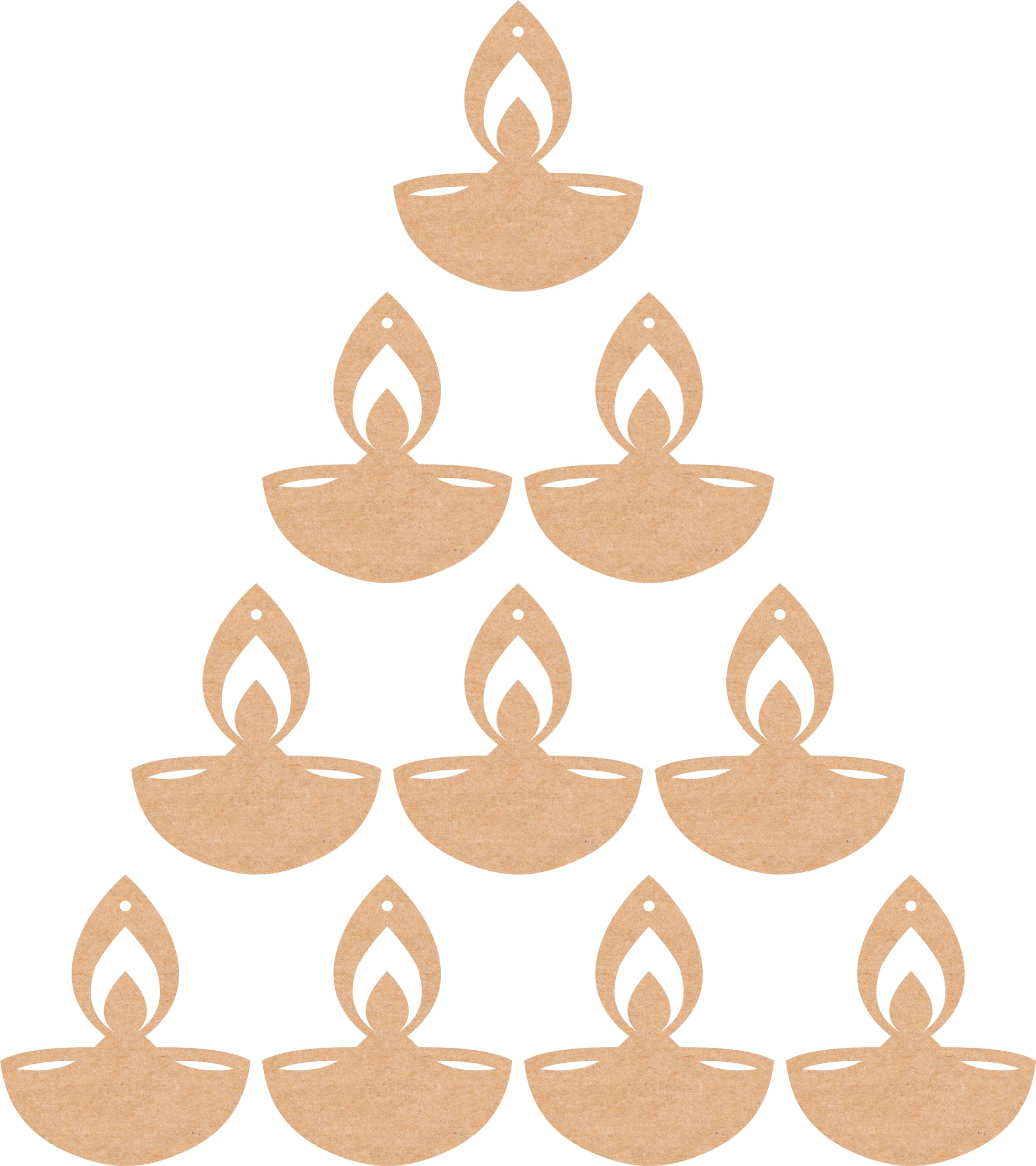 Sure Laser Cut MDF DIY Cutouts Diya (10 pcs) Plain MDF Blank Cutouts for DIY, Artwork, Resin Art, Craft Project, Home Office Festive Decor-image-32