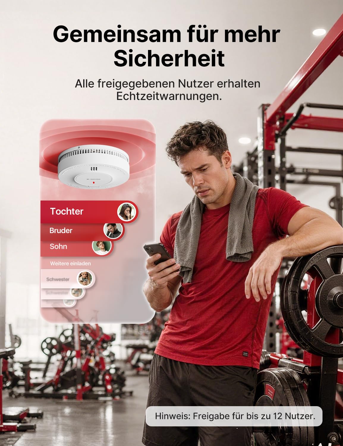 X-Sense Smart WLAN-Rauchmelder Feuermelder mit 10-Jahres-Batterie und SBS50 Basisstation, TÜV Rheinland Zertifiziert, photoelektrischer vernetzbarer Funk-Brandmelder, SD19-MN61, 6 Stück