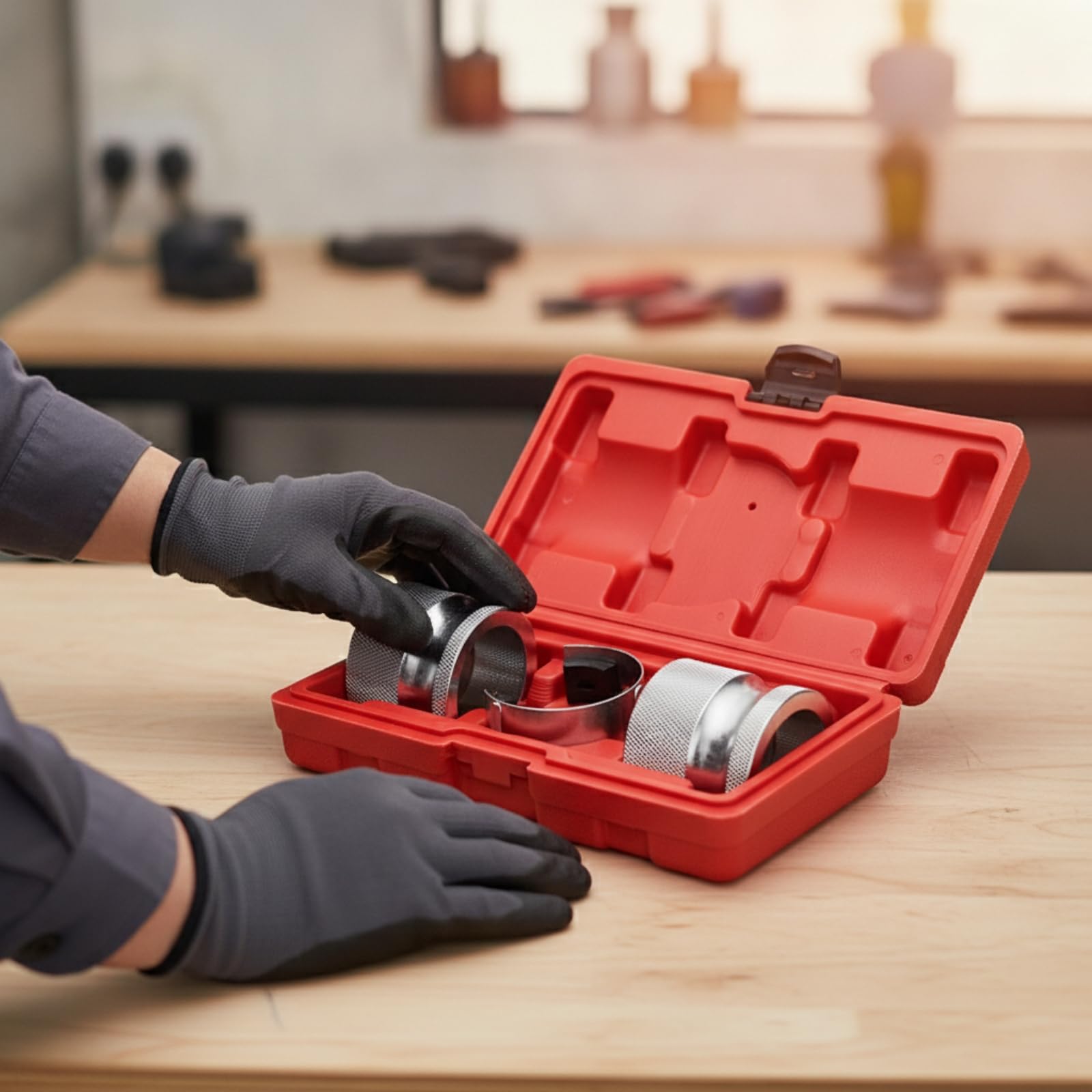 predolo Kit Attrezzi Professionale | Zigrinato, Resisn, Set di Unsili con Custodia, per Officina, Garage, Motociclisti, Meccanici