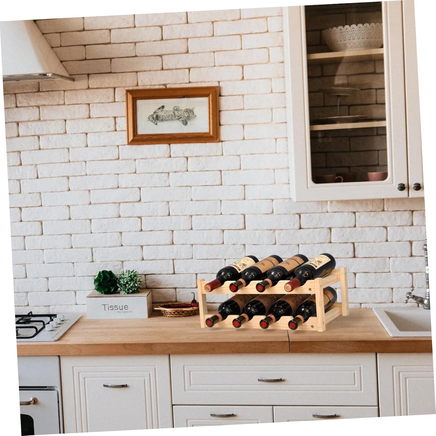 Stackable Wine Rack Ornaments Double Layer Wine Bottle Display for Home Hotel