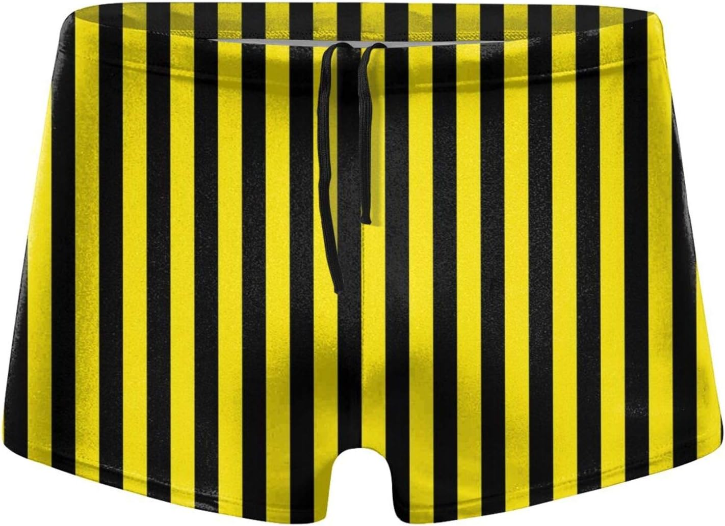 AlpsportMen's Stripe Yellow Black Swimwear Boxer Briefs Swim Trunk Triangle Thong Bikini Swimsuit