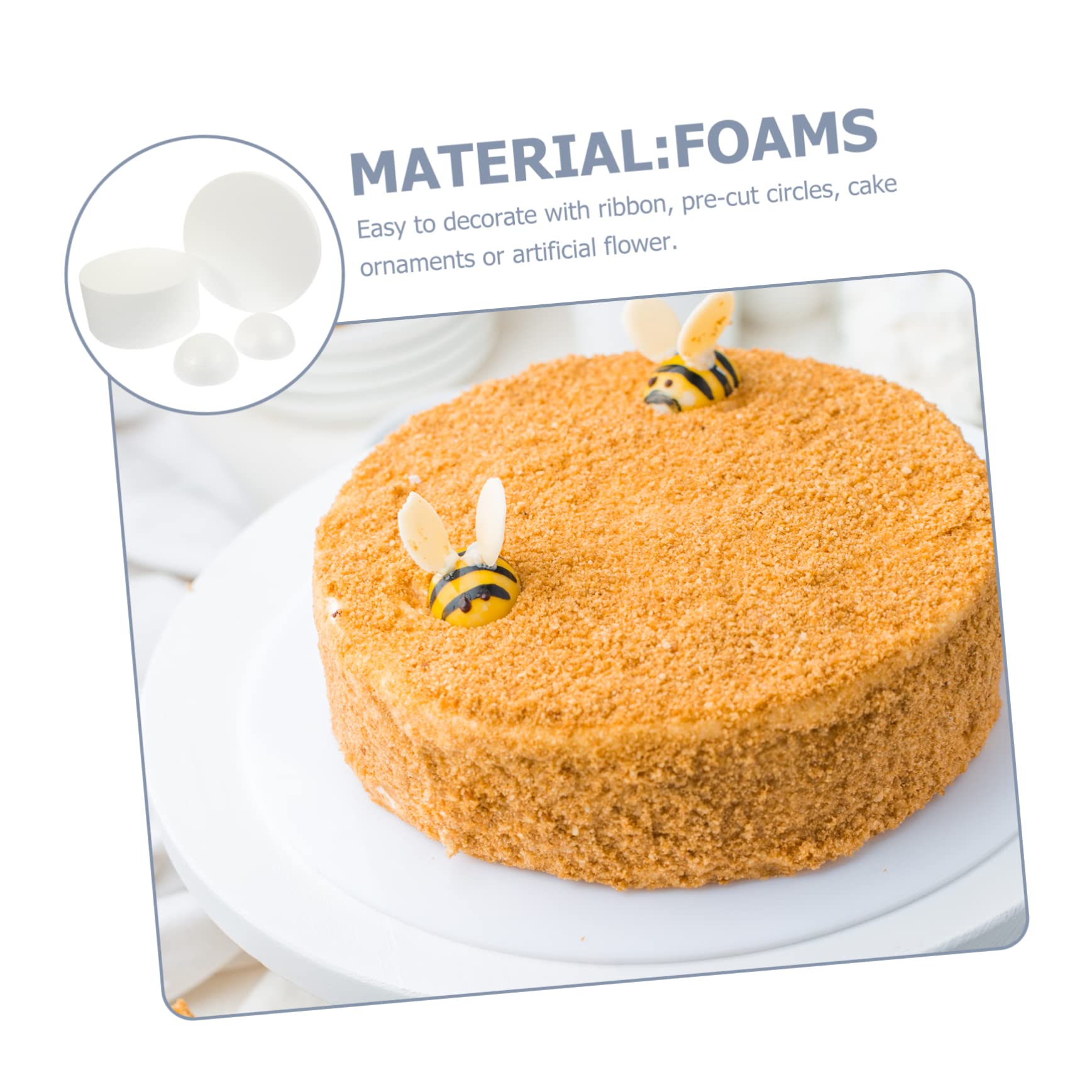 Operitacx 2 Piezas Modelo De Pastel Herramientas De Fondant Apoyo De La Fotografía De La Torta Decoración De La Boda Accesorios De Boda Modelos Espuma Herramienta De Práctica Ronda