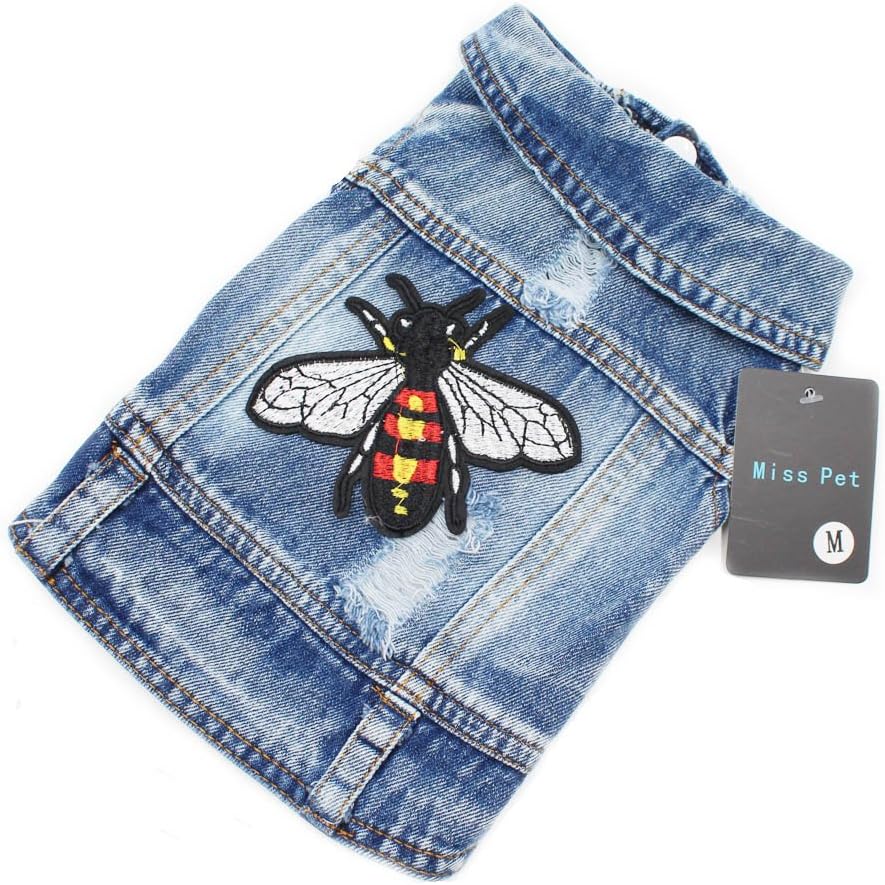 MISS PET Pet Small Dog Jeans Dog Clothes Denim Puppy Pet Cat Outfit Vest Clothing…