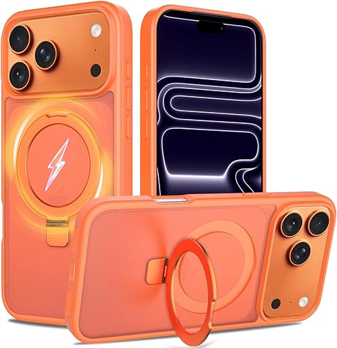 Miniatura 10 de Funda con soporte ultra magnético para iPhone 17 Pro Max [protección militar contra caídas] [compatible con MagSafe] a prueba de golpes, translúcida