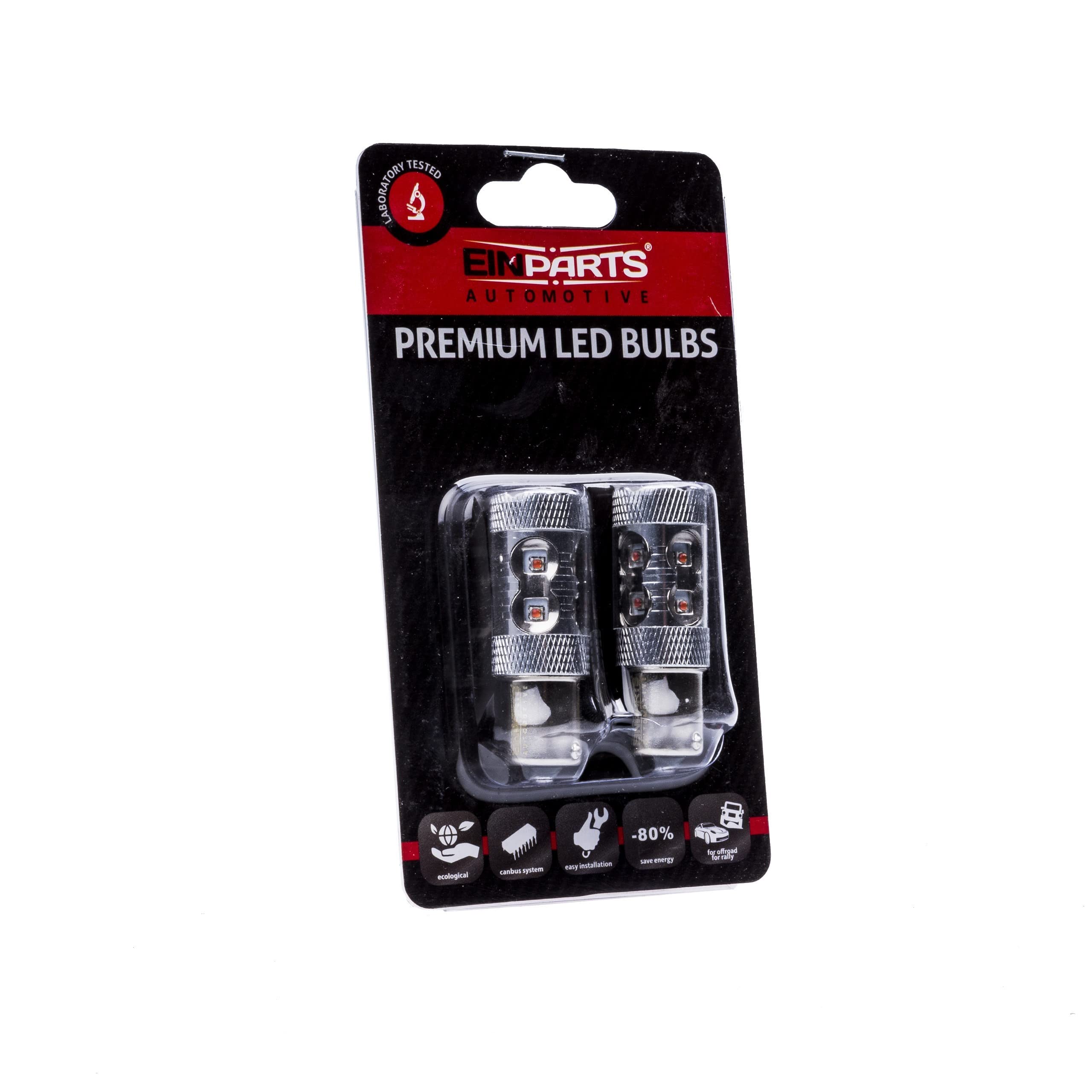 EinParts P21W LED Lampadine 1700-1800K (Arancia) 12V per Auto 10 x CREE LED XB-D LED, BA15S