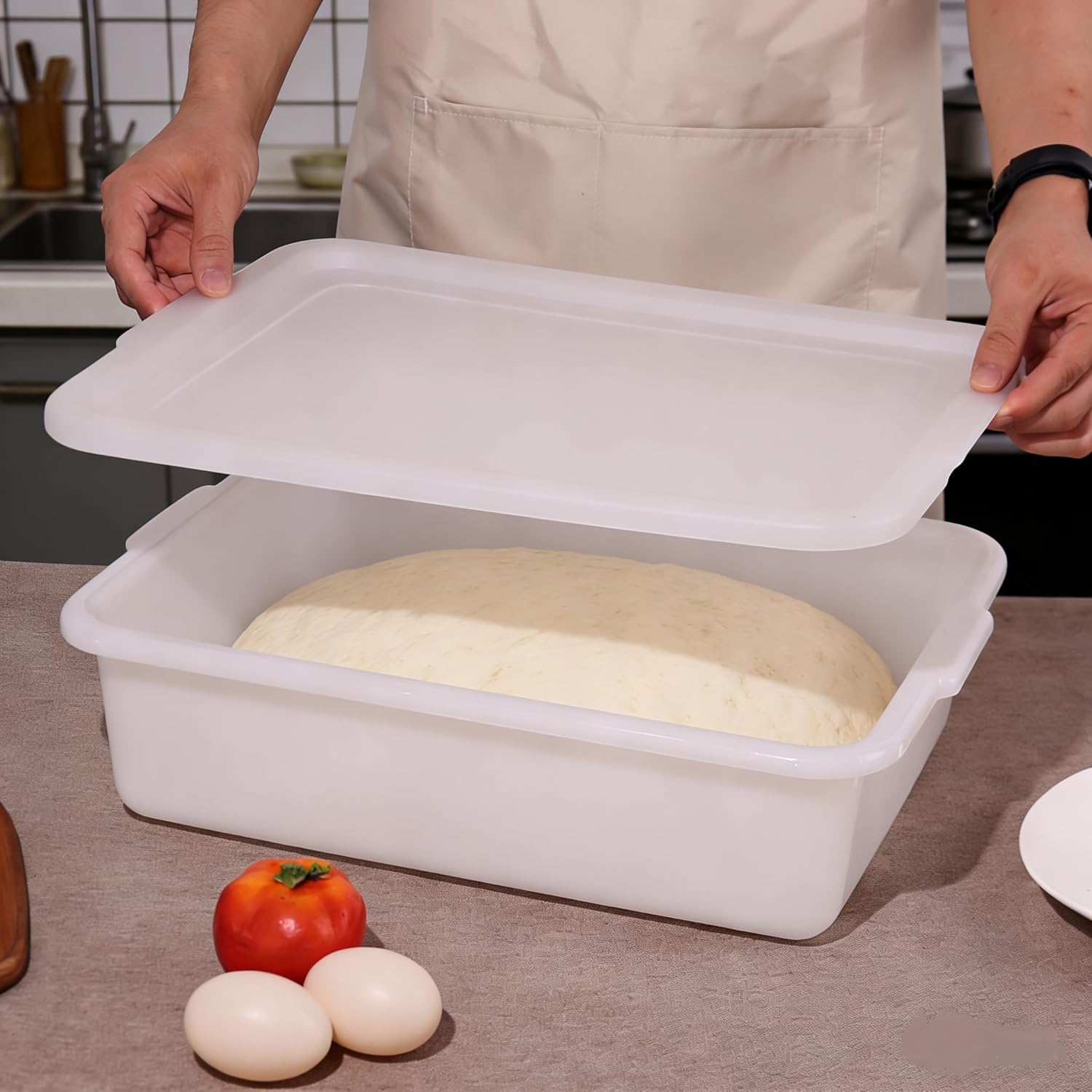 Pack of 3 Pizza Dough Proofing Box, Bread Proofing Box and Dough Container with Cover, BPA Free