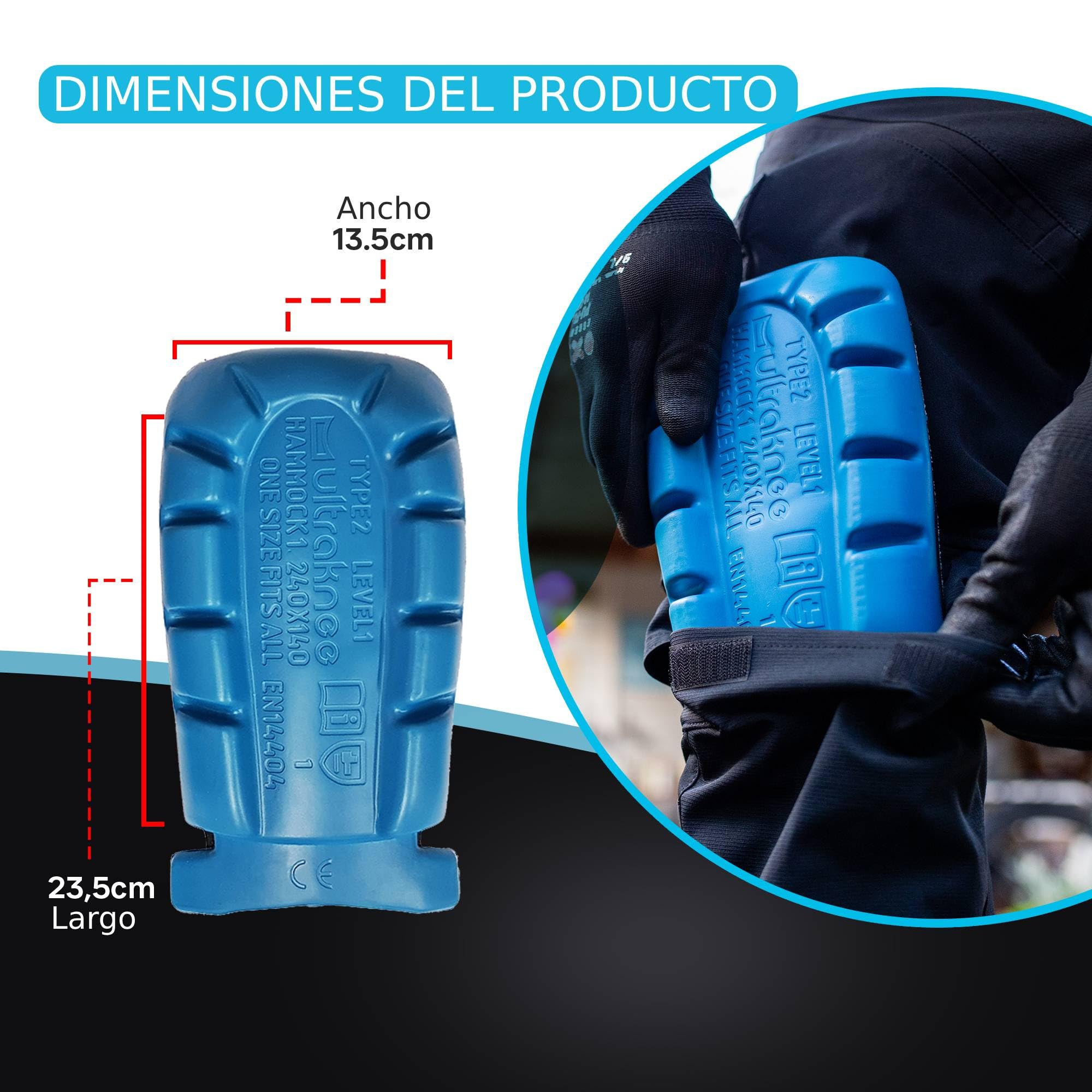 Hammock 1 | Rodilleras de Trabajo Profesionales para Obra, Suelo y Jardín | Cómodas, Ergonómicas y Duraderas | Protección para Rodillas de Albañiles, Techadores y Jardineros