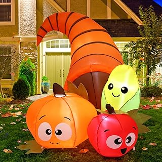 COMIN Thanksgiving Inflatables 5.6FT Long Fruit Combo with Built-in LEDs Blow Up Yard Decoration for Holiday Party Indoor Outdoor Garden Lawn