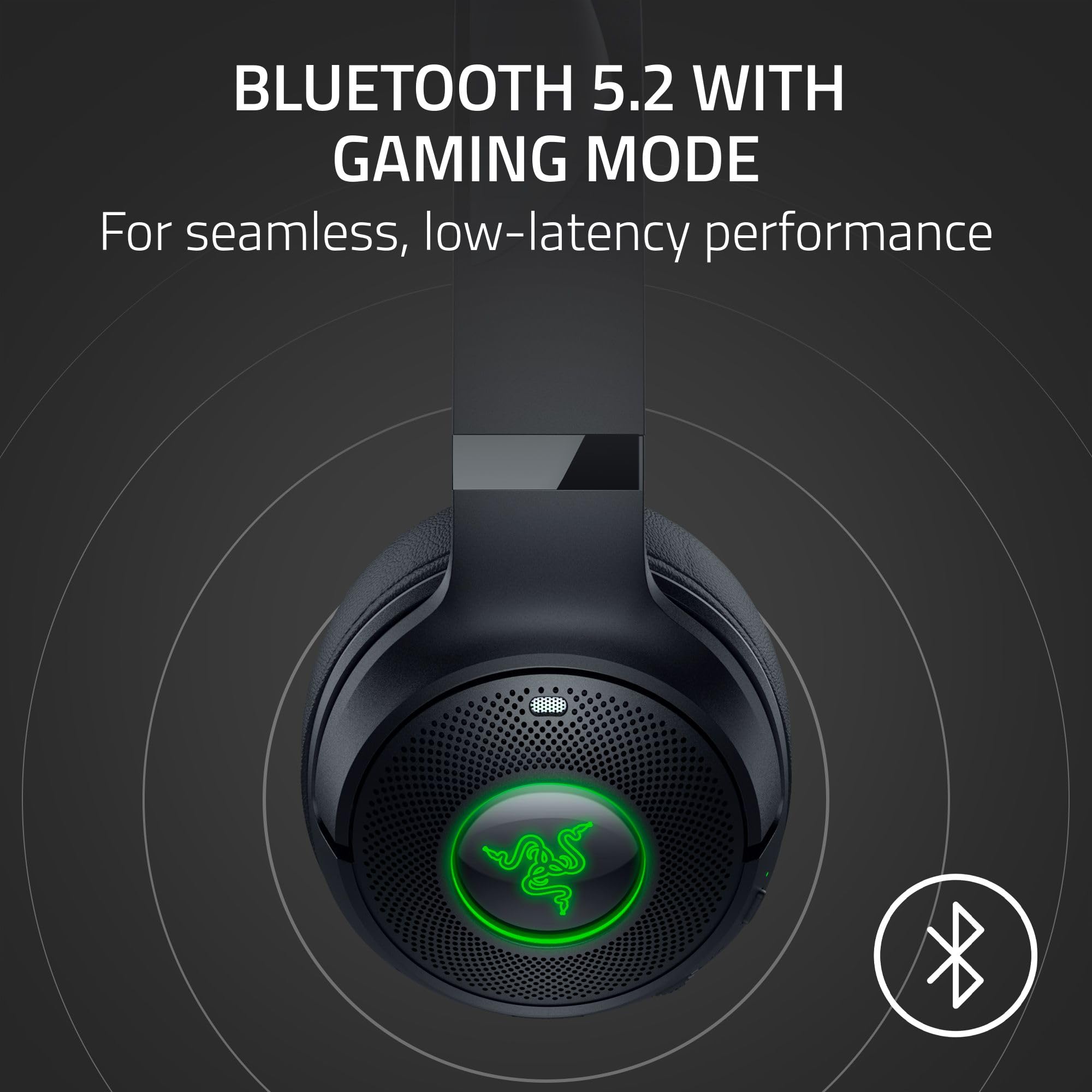 Razer Kraken Kitty V2 BT Wireless RGB Headset: Chroma RGB Kitty Ears & Earcups - Bluetooth 5.2-40 mm Drivers - Noise-Cancelling Mics - Lightweight - 40 Hr Battery w/Type C Charging -: Black