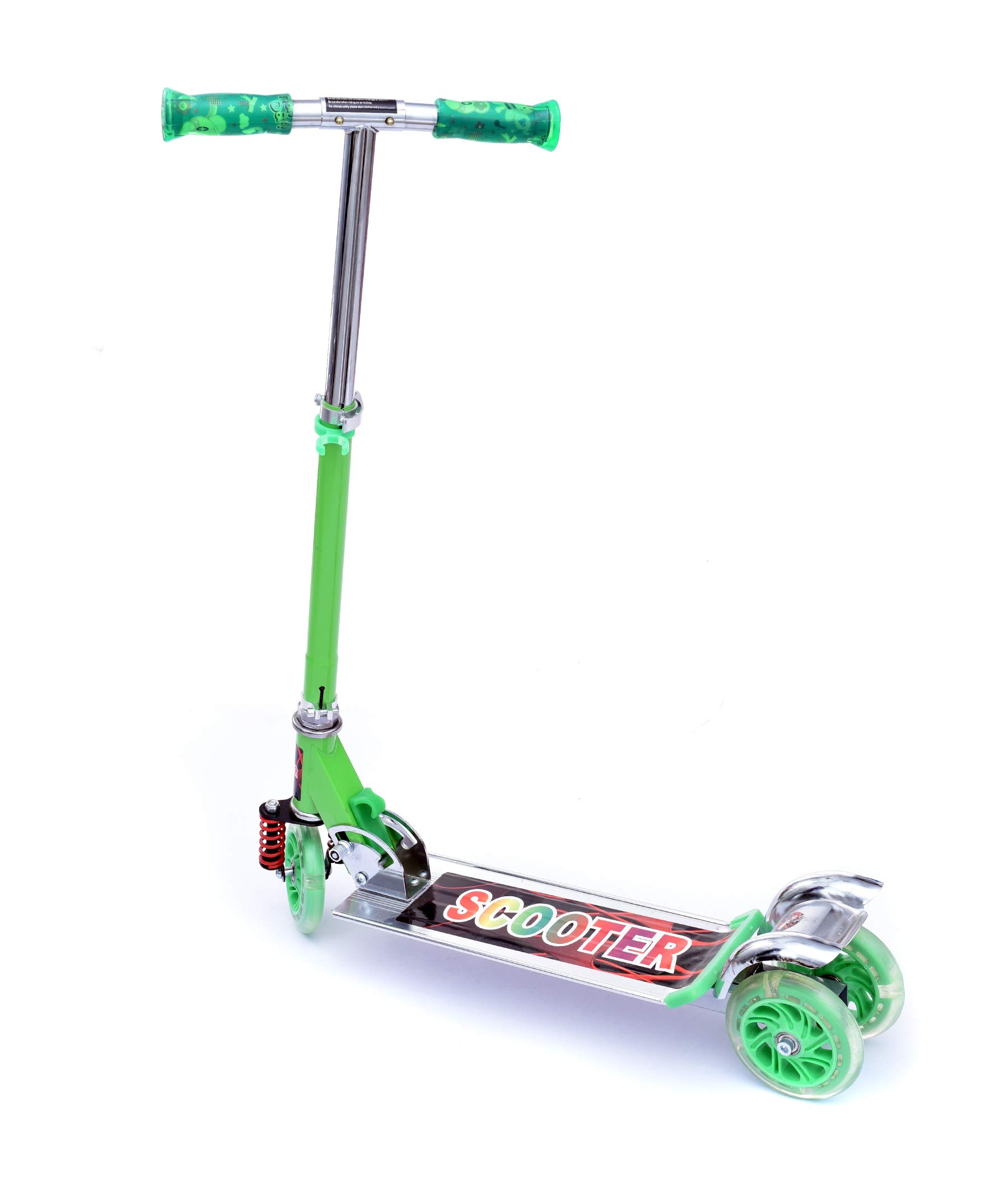 IRIS Kids 3 Wheeler Foldable Height Adjustable Scooter with Break (Green) 3