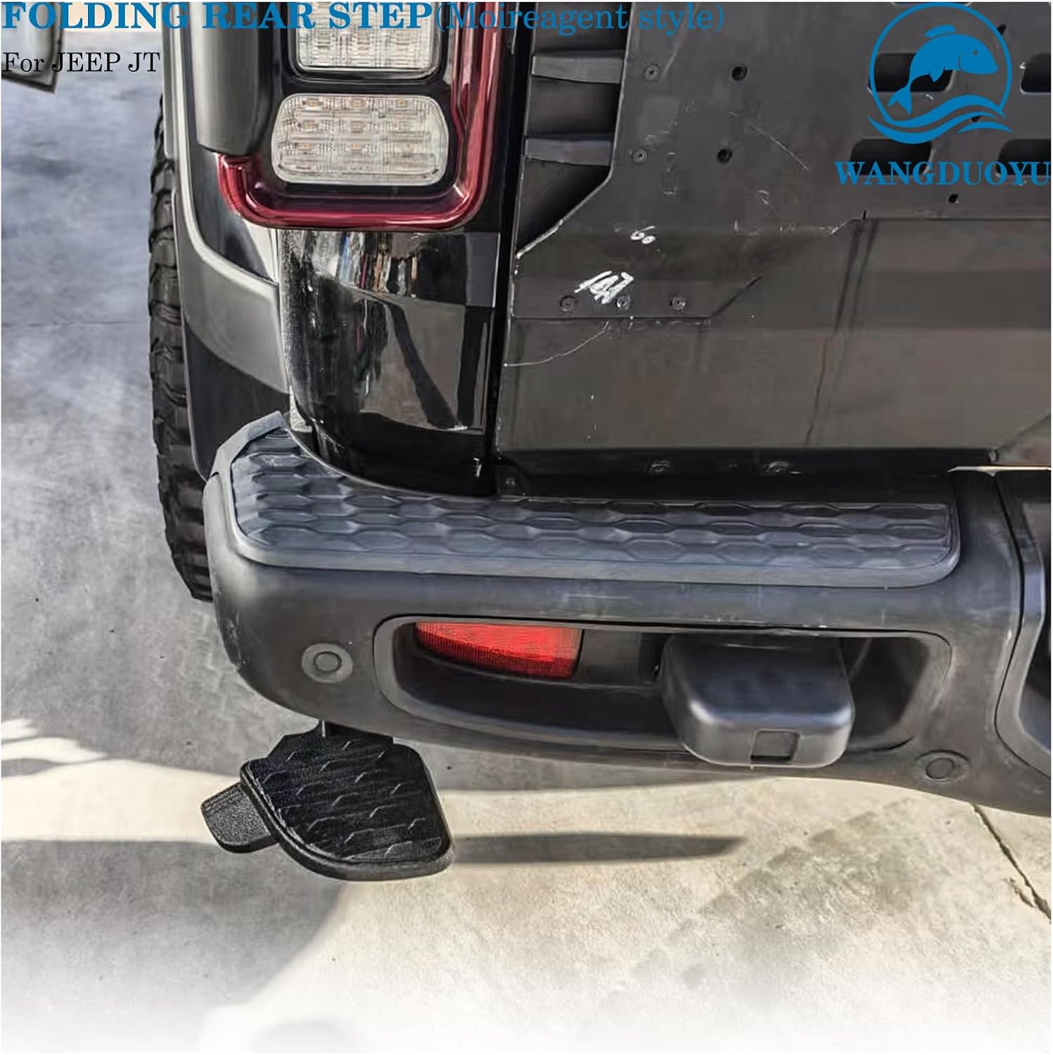 Truck Bed Step Retractable Rear Bumper Step Compatible with Wrangler JT 2020-2024， Folding Tailgate Step with Explosion-Proof Coatings (Wrangler JT 2020-2024)