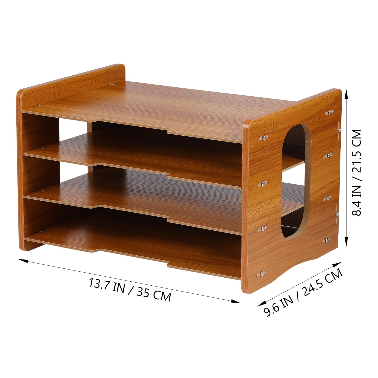 Organizzatore da Scrivania in Legno a 4 Livelli per Fogli