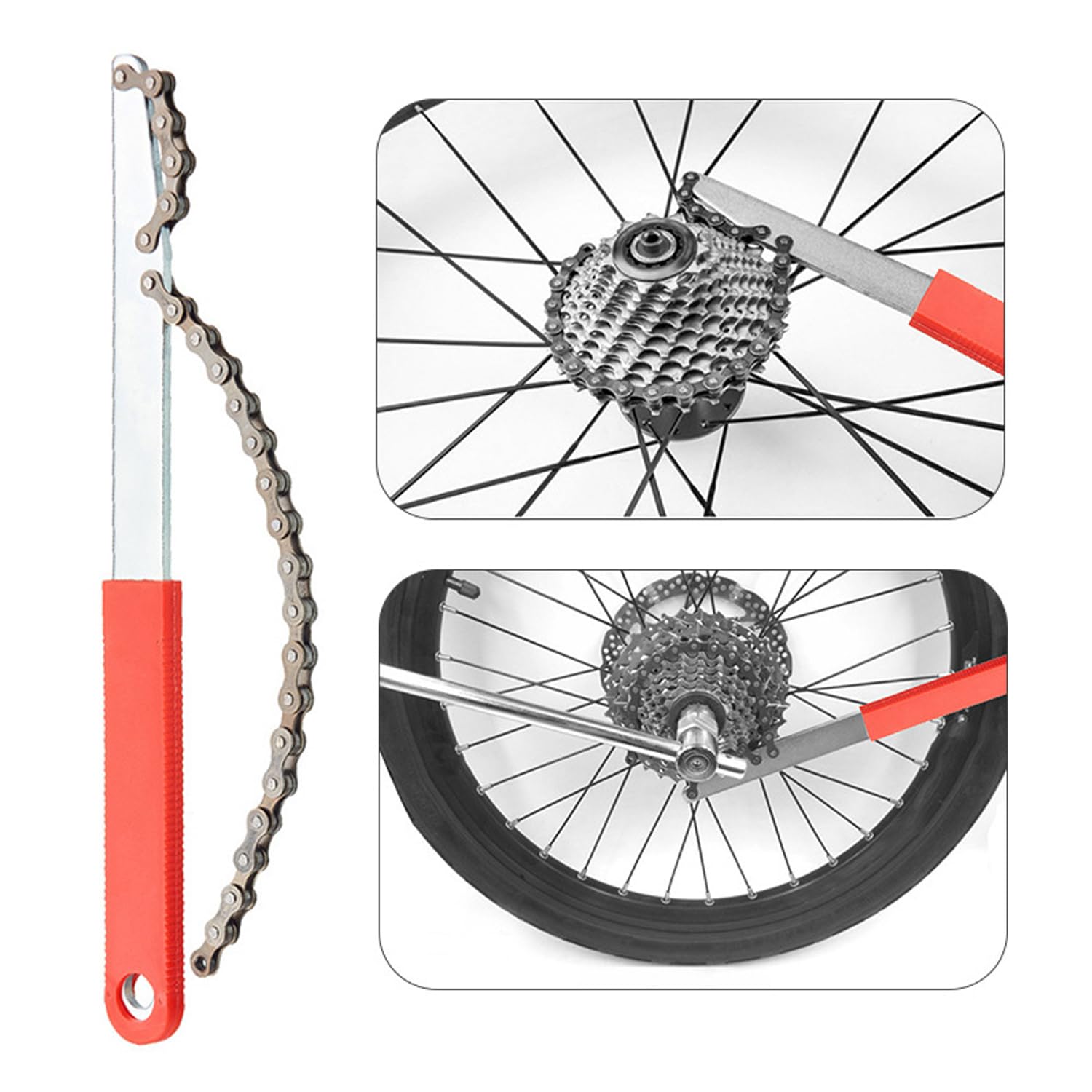 Fouet à Chaîne Vélo + Extracteur Cassette | Compatible 7-11 Vitesses | Acier Carbone | Kit Réparation Vélo