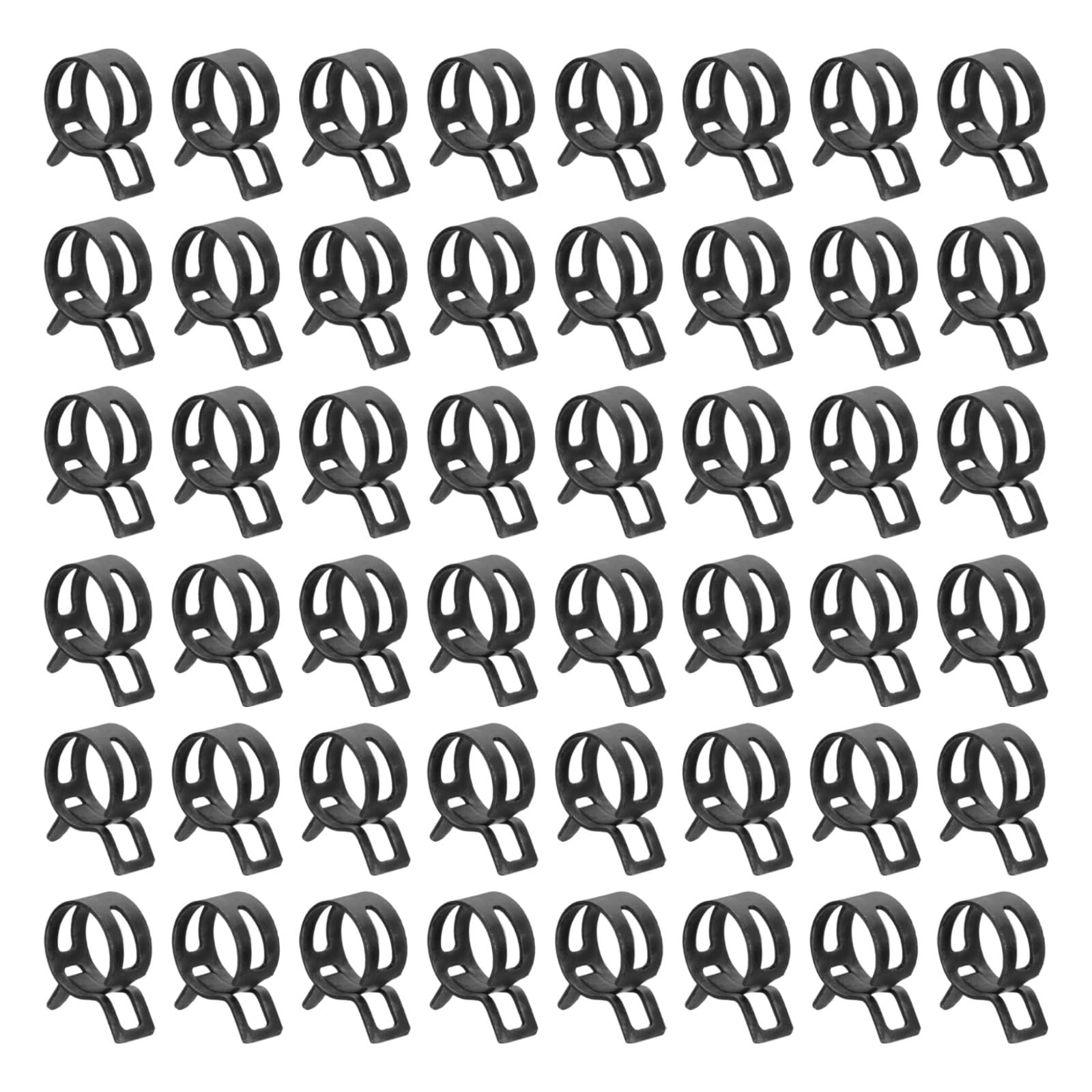 sourcing map 60pcs Spring Band Type Hose Clamps 13mm Fuel Line Hose Spring Clip Silicone Vacuum Hose Pipe Clamp Low Pressure Tube Clip Fastener, Black
