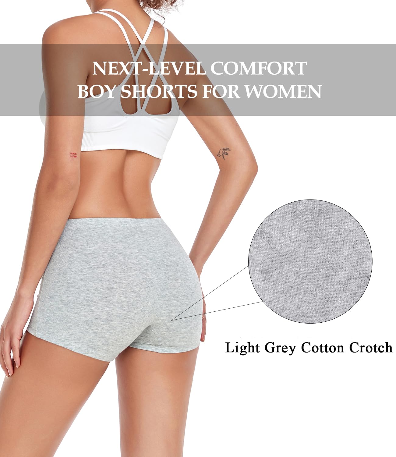 wirarpa Mutande Boxer Donna Culotte a Pantaloncino Cotone Shorts Intimo con Cavallo Cotone Pacco da 4