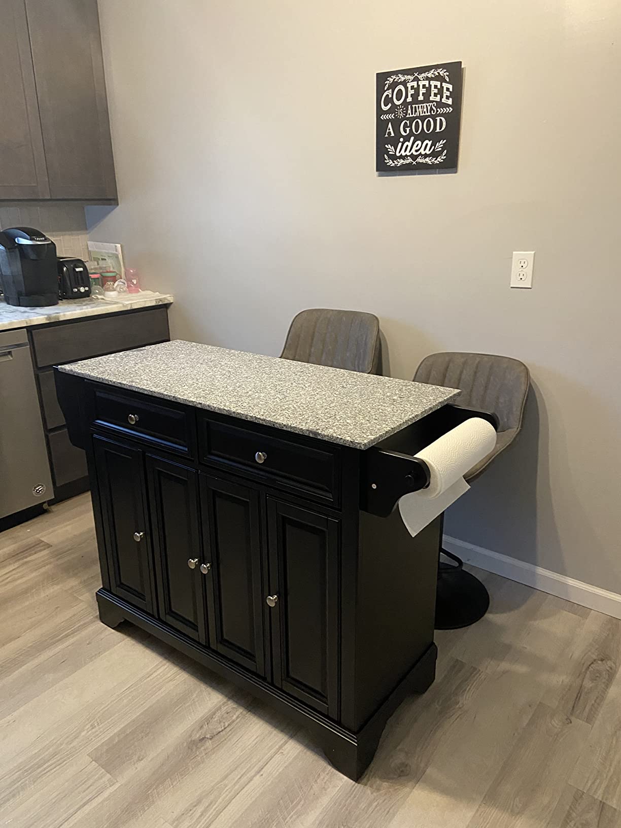 15/mo Finance Crosley Furniture Lafayette Full Size Kitchen Island with Stainless Steel Top