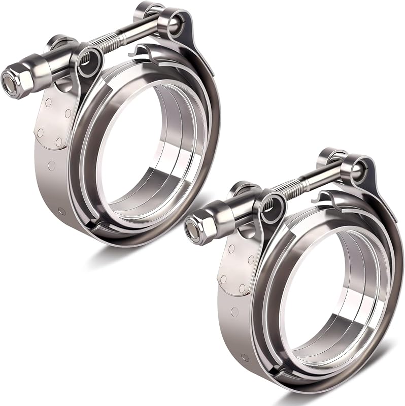 Flange V-Band para escapamento Boltigen em aço inoxidável de 6,35 cm – Conjunto com 2 unidades