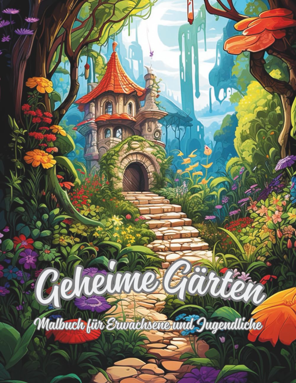 Geheime Gärten – Das fantasievolle Ausmalbuch für Erwachsene & Jugendliche: 100 traumhafte Gartenwelten zum Ausmalen – für Entspannung, Achtsamkeit & Kreativität