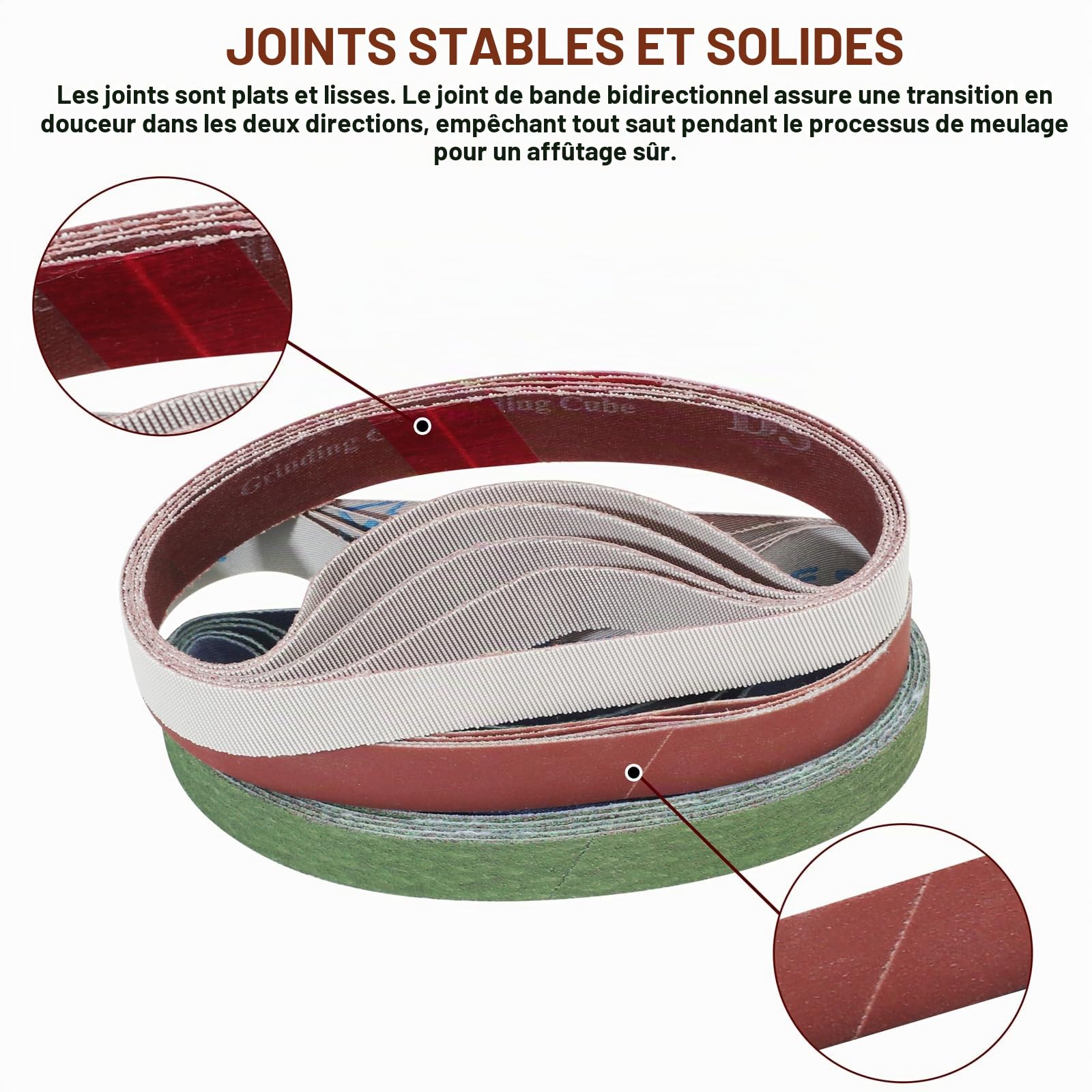 Lot de 45 bandes abrasives de rechange pour affûteur Work Sharp Ken Onion Edition (WSKTS-KO), 1,9 x 30,5 cm, 80/120/240/400/600/800/1000/2500/5000 grains