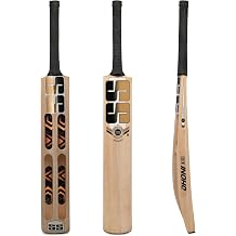 SS Premium DHONI Strike 7 Cricket Kashmir Willow Leather Ball Cricket bat ' Adult Size - Short Handle Bat Cover Included