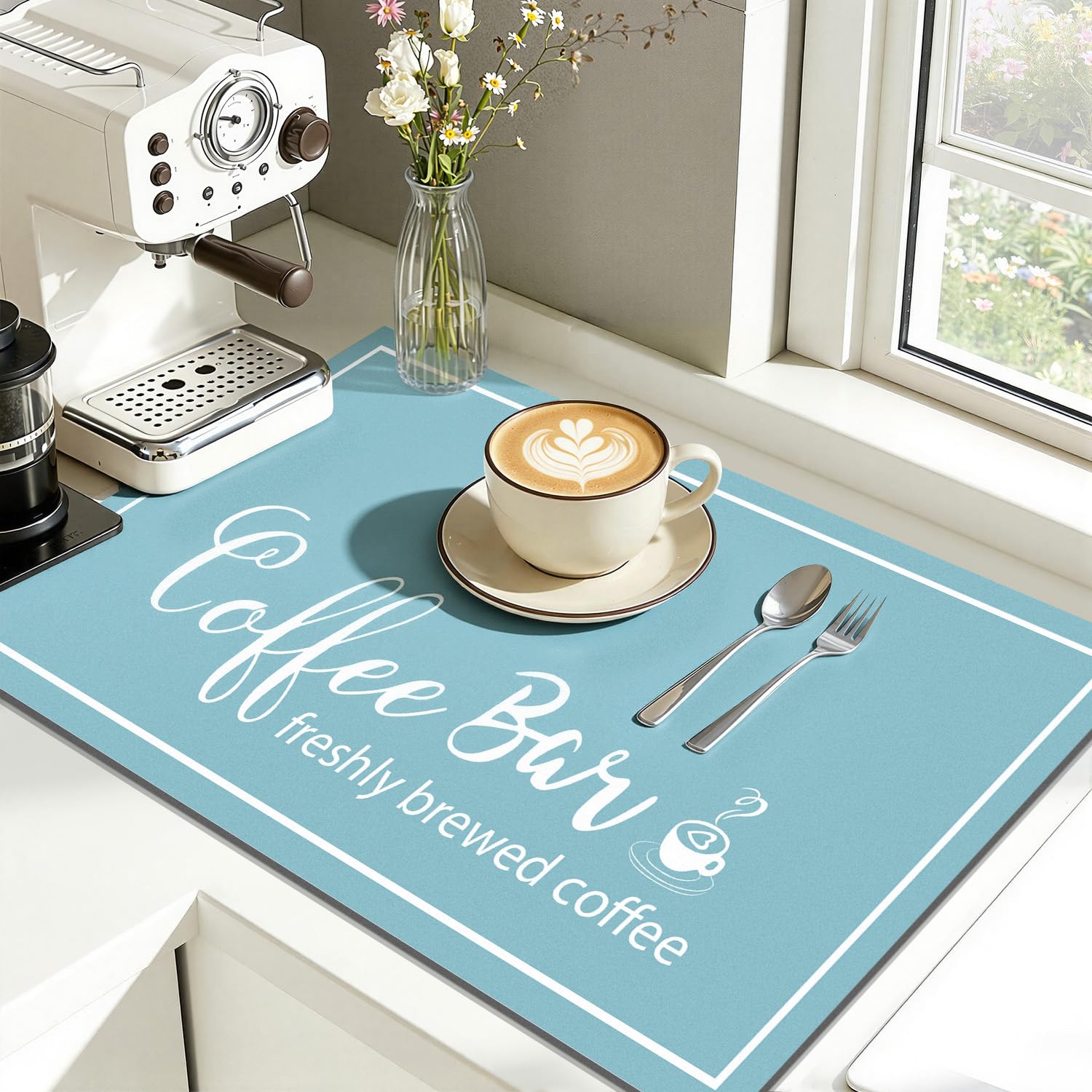 Findosom Coffee Bar Mat - Absorbent & Stain-Resistant -31
