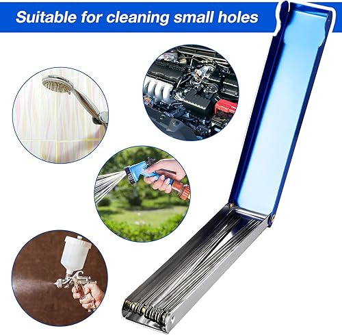 Miniatura 7 de Cleaner Set for Carbon Kit Welding Tip Cleaners for Cutting Torches Nozzles Tips Gas Orifices Sprinklers and Shower Heads, 13 Wire Set (8 Pieces)