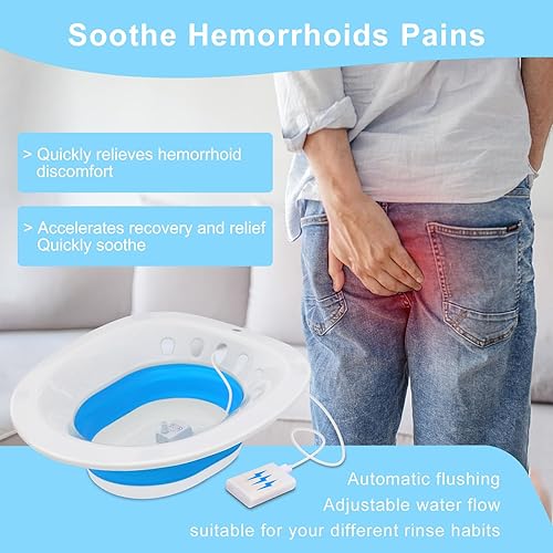 Vista 16 de Bañera eléctrica para hemorroides, baño de asiento para asiento de inodoro, baño de asiento para cuidado posparto, kit de baño para mujeres
