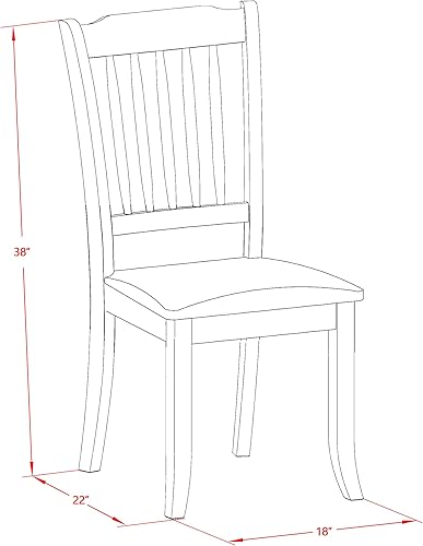 Miniatura 10 de East West Furniture ANDA3-LWH-C Juego de mesa y sillas de cocina de 3 piezas contiene una mesa de comedor redonda con pedestal y 2 sillas de comedor