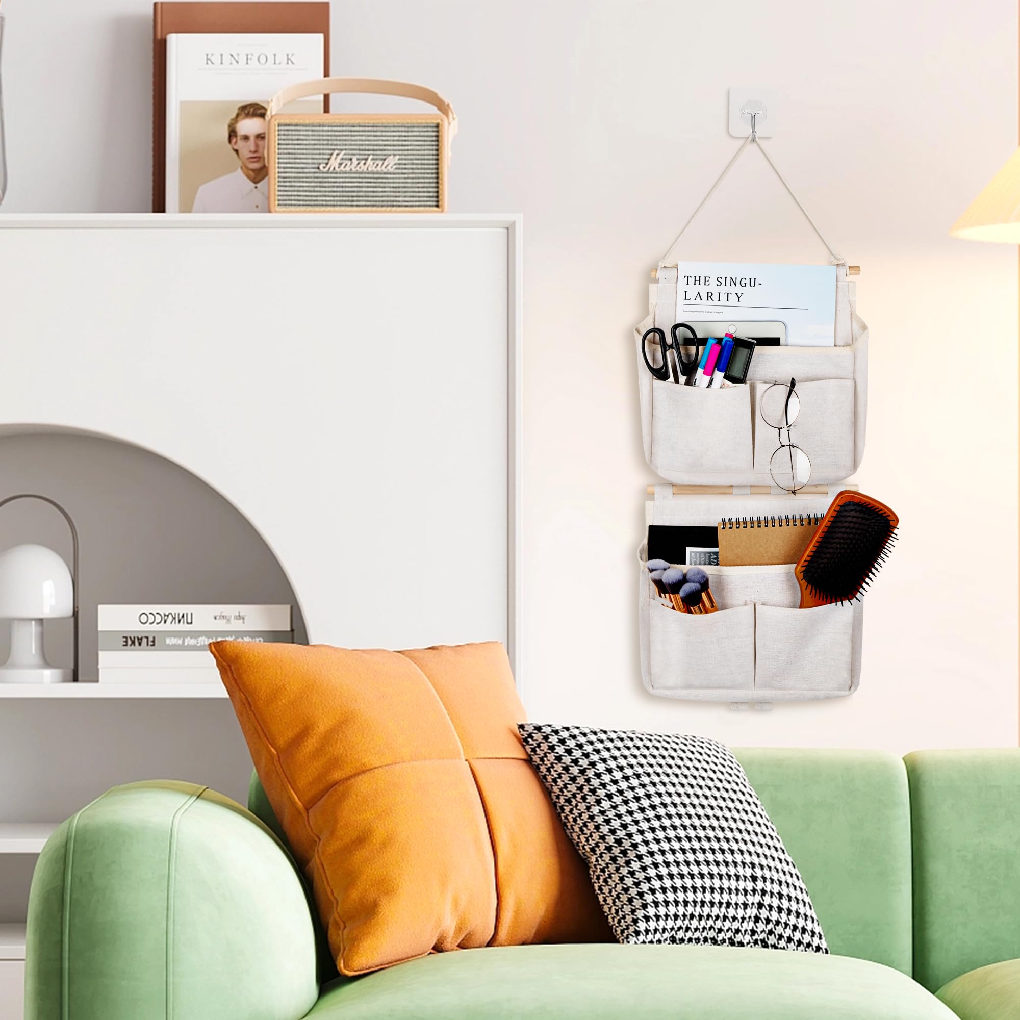 Relaxdays Portatrucchi, Organizer da Parete con 4 Scomparti e 2 Ganci