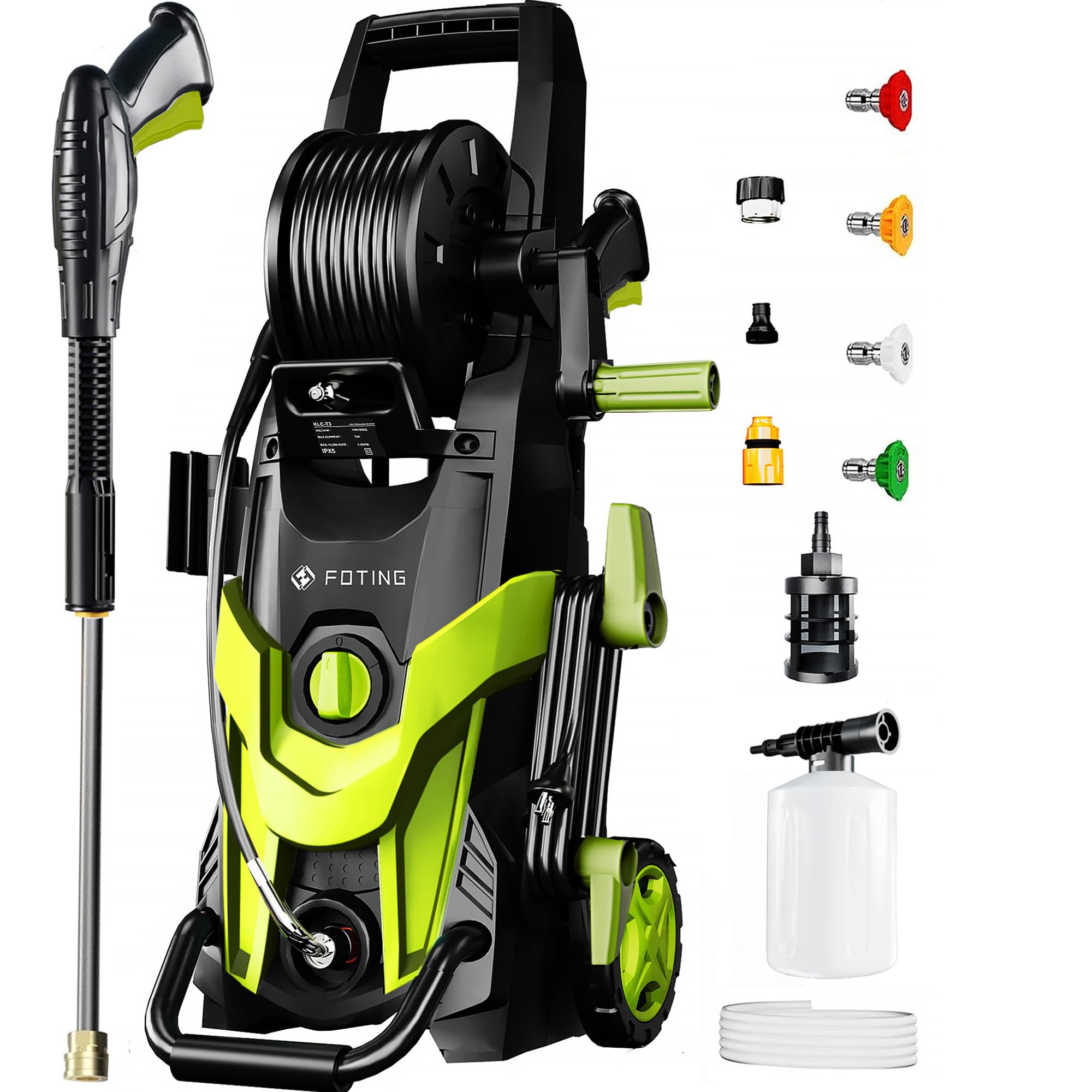 4800 MAX PSI P*ressure Washer, 4 N*ozzles and F*OAM C*annon, P*ower Cleaner (Yellow)