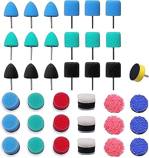 Mini Buffing Polishing Pads Kit: 36 PCS Car Polishing Kit, Sponge Buffing Pads Drill Polishing Pad, Detail Polishing Balls, Drill Buffing Attachment Kit for Car Polishing,Waxing,Sealing Glaze