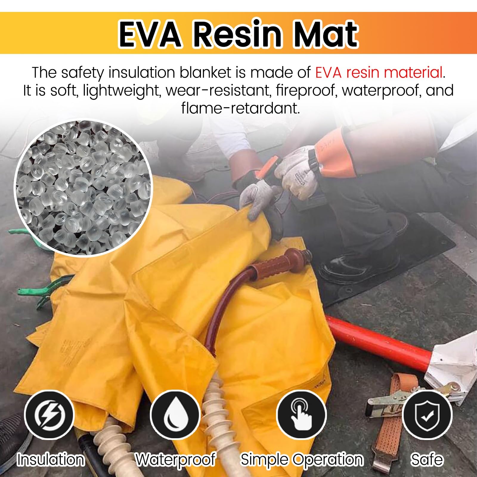 Manta antiestática con Bolsa de Almacenamiento, Manta antiestática portátil Grande con 2 Clips, Cubierta de protección contra descargas eléctricas de Resina EVA para Uso Comercial en exterio