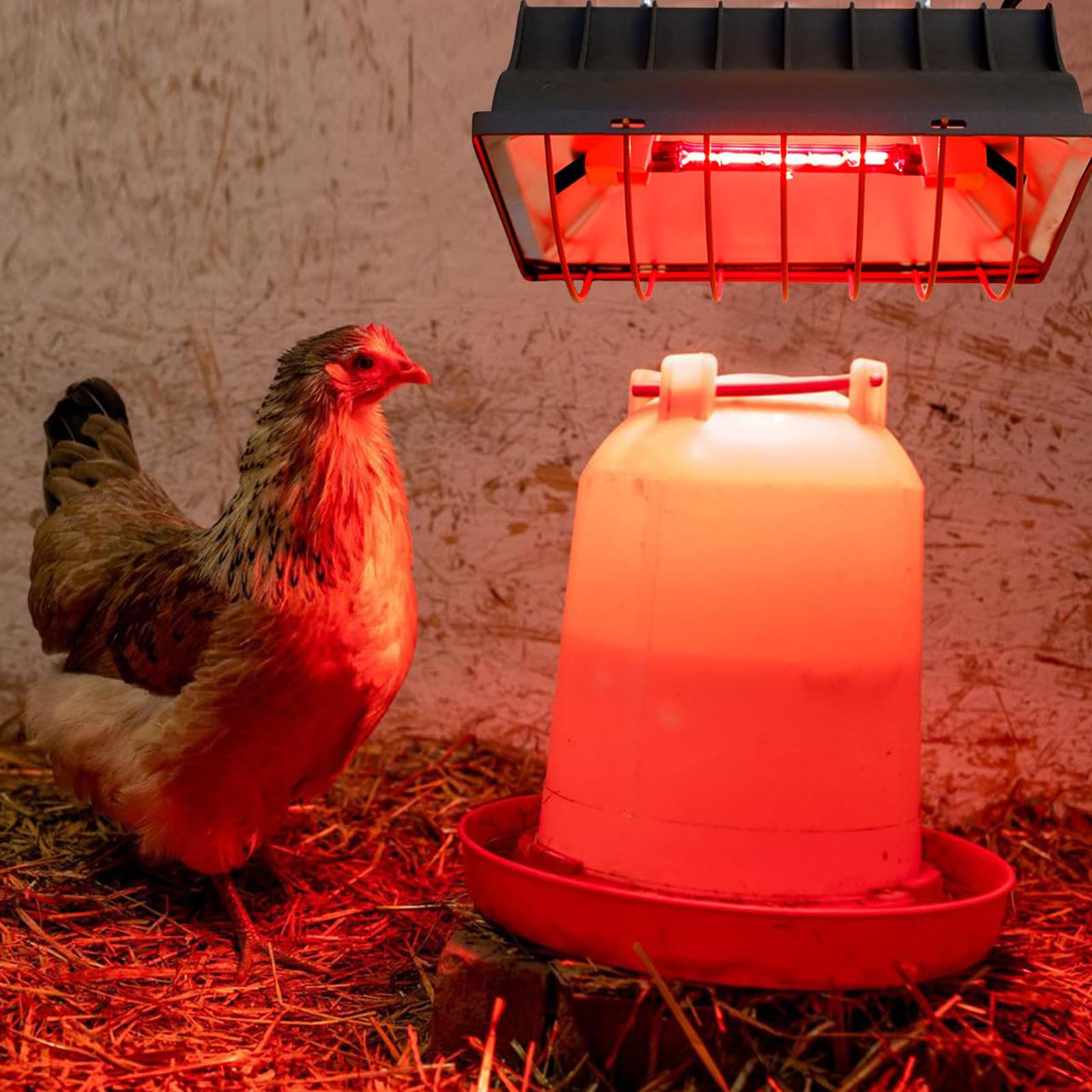 Rotlichtlampe Wärmelampe für Küken, 175 W Wärmelampe für Hühner, Heizlampe Hühnerstall, Heizplatte Lampenwärmer, Automatische Thermostatisch Infrarotlampe für Hühner, Enten, Welpen, Vieh, Ferkel