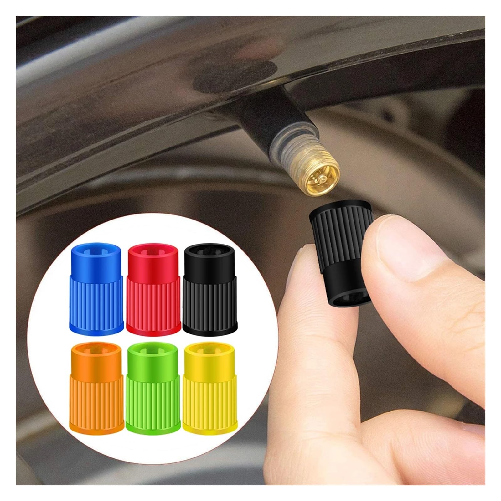 Kunststoff-Reifenventilkappen, integriertes Werkzeug for Entfernen des Ventileinsatzes, universelle Schaftabdeckungen for Autos, Fahrräder und Fahrräder, LKWs, Motorräder(Blue-50Pcs)