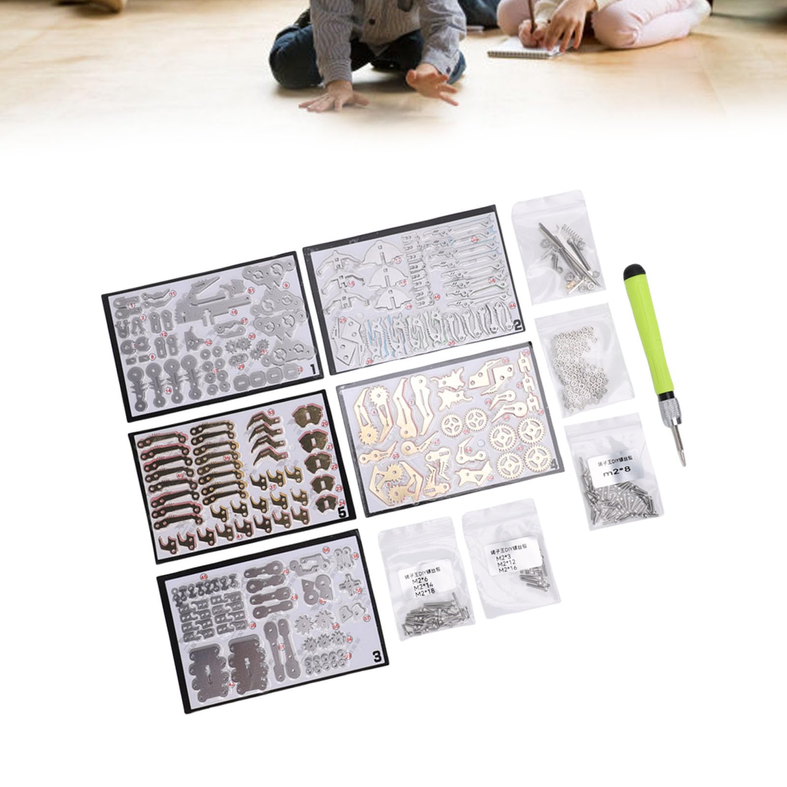 Jiawu Metalowe Puzzle 3D, Edukacyjny Zestaw do Majsterkowania STEM z Montażem Mechanicznym Modele Klocków dla Dzieci Dorosłych, Wyposażone w Stal węglową walcowaną na Zimno i Ruchome Przeguby (GOLD)