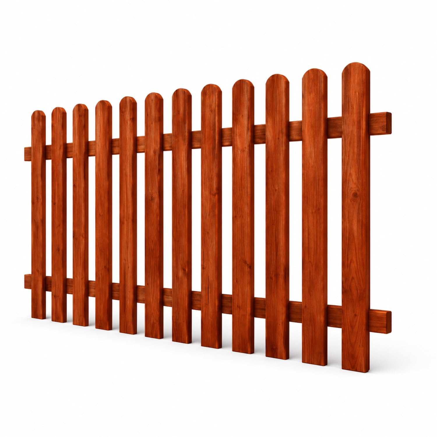 Staccionata In Legno Di Pino Per Giardino Orto E Recinzione Decorativa Con Doghe Arrotondate Barriera Esterna Resistente Alle Intemperie 200 x 80 Cm Legno Scuro