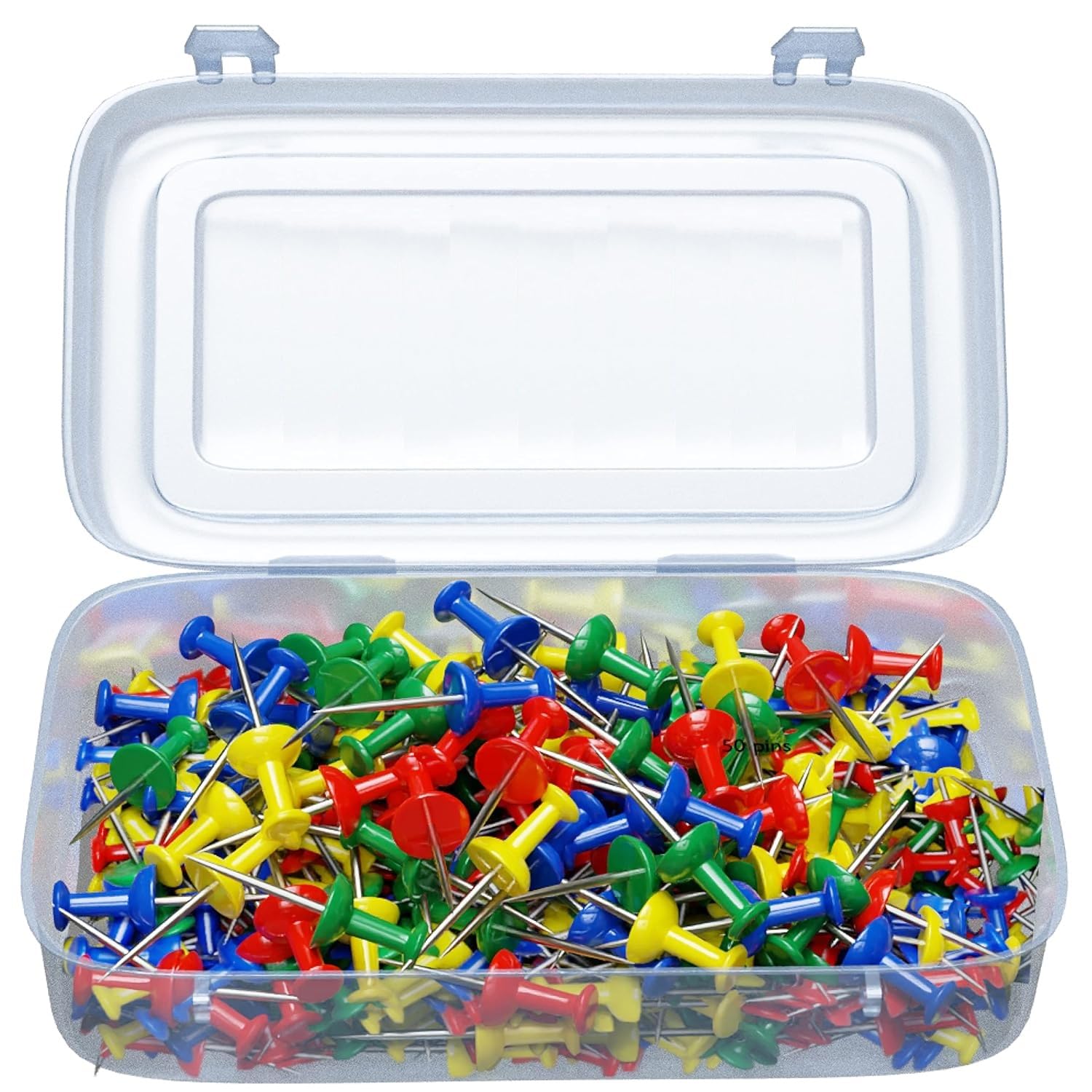 VT Push Pins - Decorative Multi-Colored Push Pins/Thumb Pins for Notice Boards in Reusable Organizing Container for Home & Office, Different Projects (1)