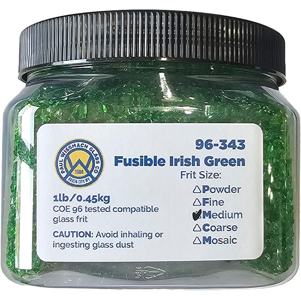 Wissmach Glass Medium Fusible Irish Green Transparent 96-343 1Lb. - 96 COE - Glass Fusing