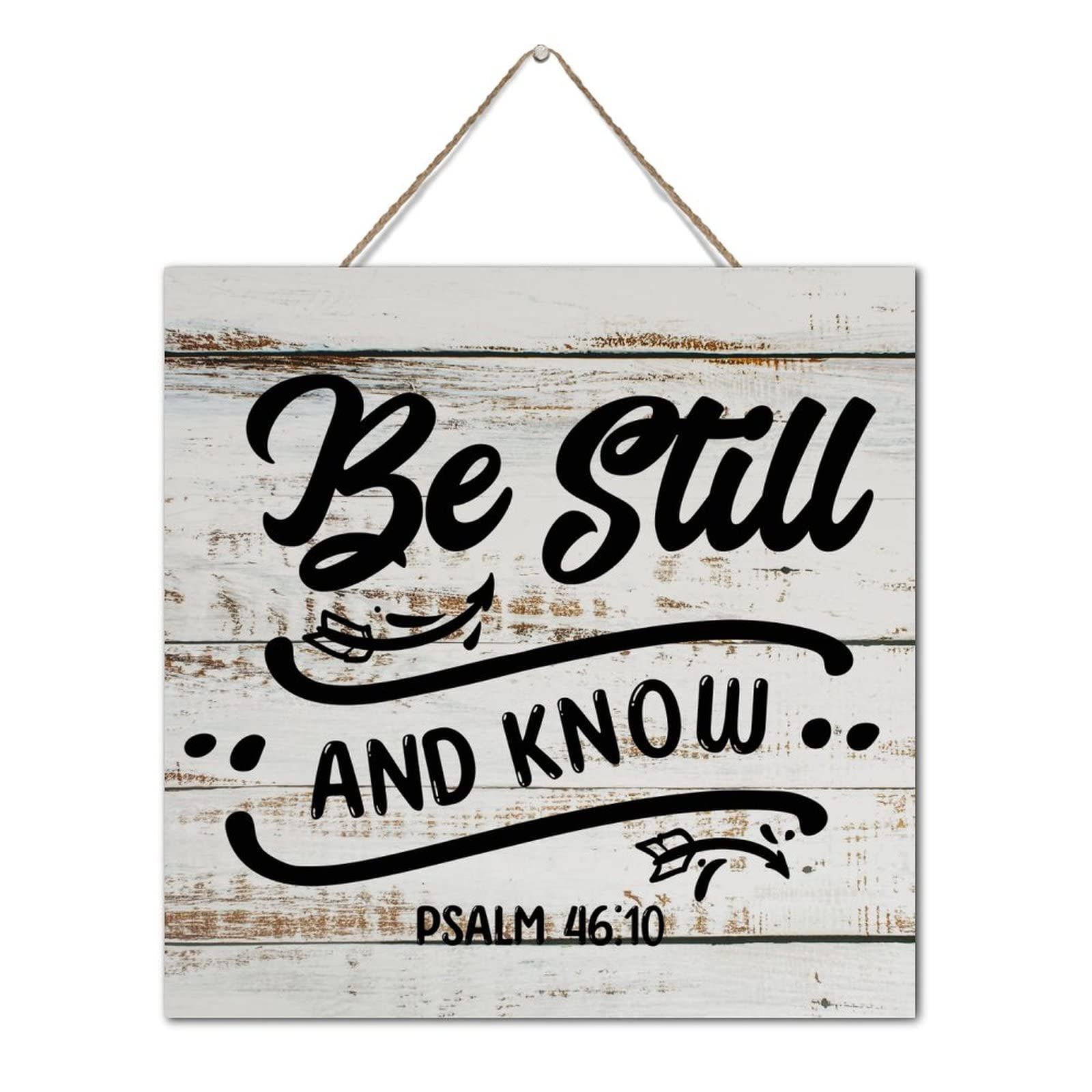 Décoration d'intérieur en bois Be Still et cadre mural spirituel pour salon et bureau