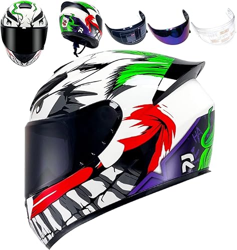 Casco de motocicleta de cara completa, cascos de motocross con Pinlock compatible con viseras transparentes y tintadas, modelo DOT, aprobado por