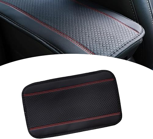 UGSHY Paquete de 1 alfombrilla universal para reposabrazos de automóvil, estampado de cuero de fibra en relieve, cubierta impermeable para