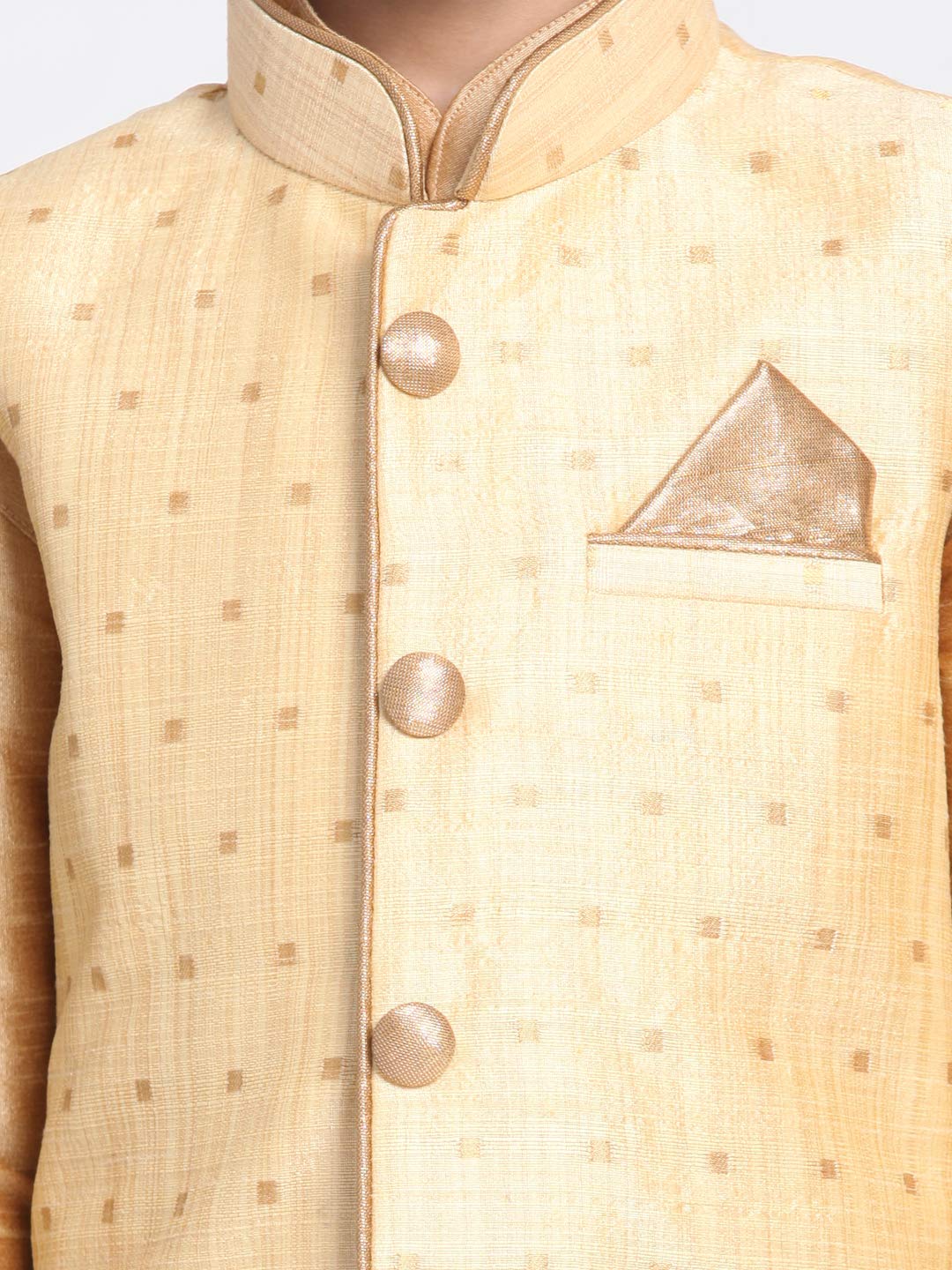 Jbn Creation Boys' Gold Silk Blend Nehru Jacket (Vasbj009Go, For 12-18 Months)