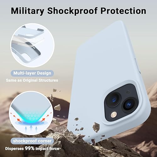 Miniatura 3 de AOTESIER Funda compatible con iPhone 14, Silky Touch Premium de goma de silicona líquida suave antihuellas, carcasa protectora de cuerpo completo