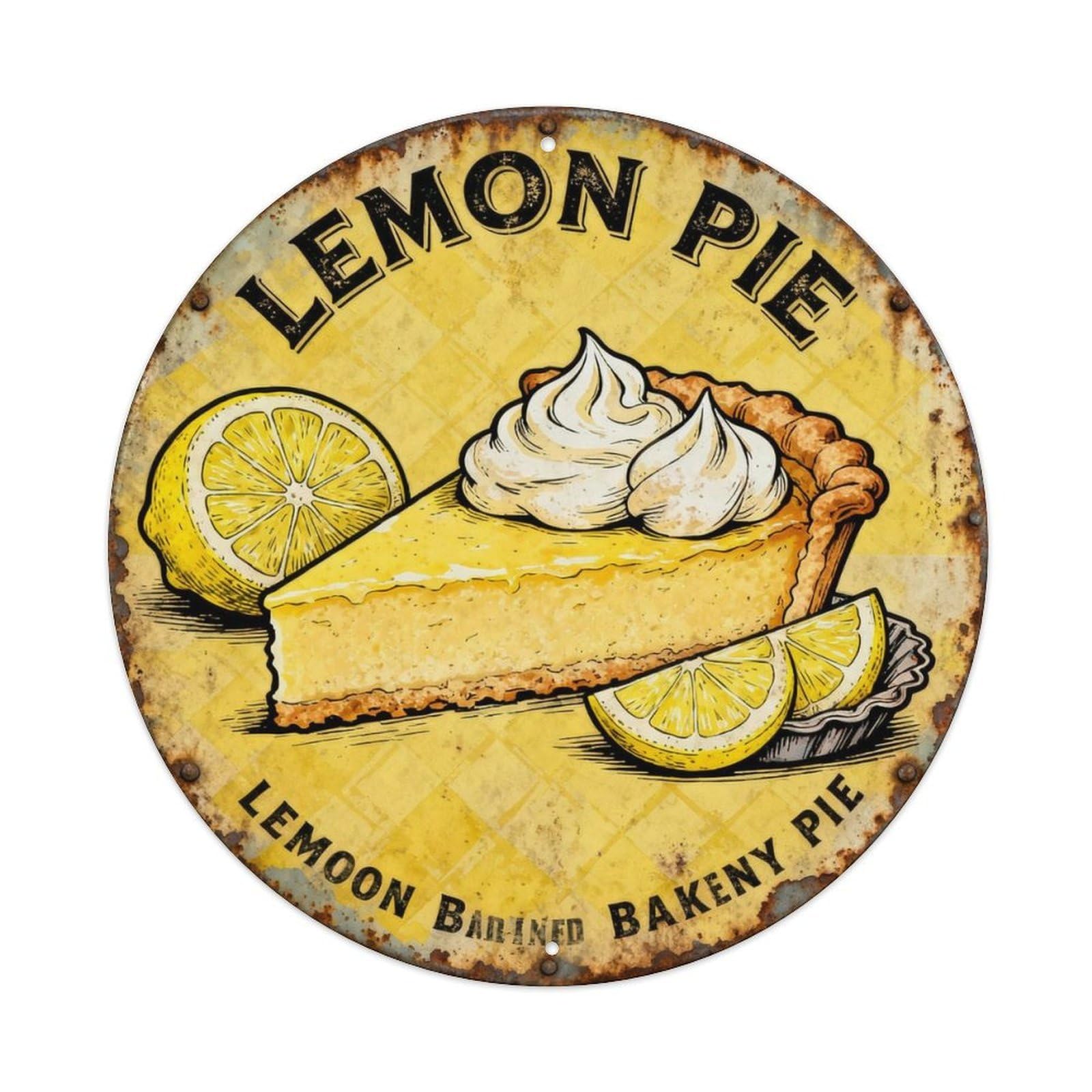 LEMON PIE Metal Tin Sign Plaque