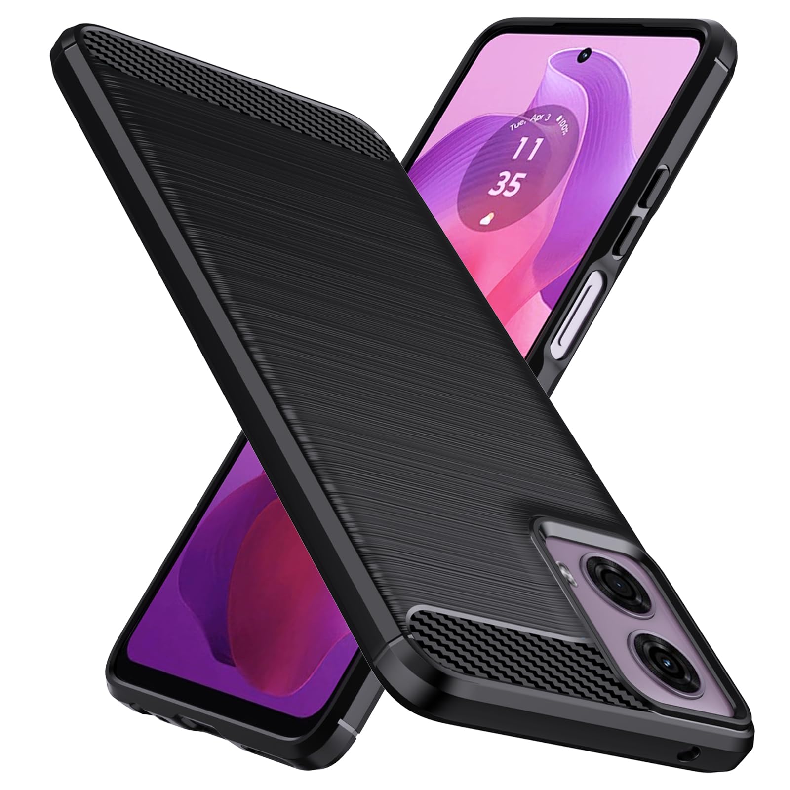 Designed for Moto E14/Moto G24 Power/Moto G04/G04s/Moto G24 Case,Flexible TPU [Brushed Texture] [Anti-Slip] Shockproof Military Protection Bumper Phone Case,Slim Case Cover for Moto G24