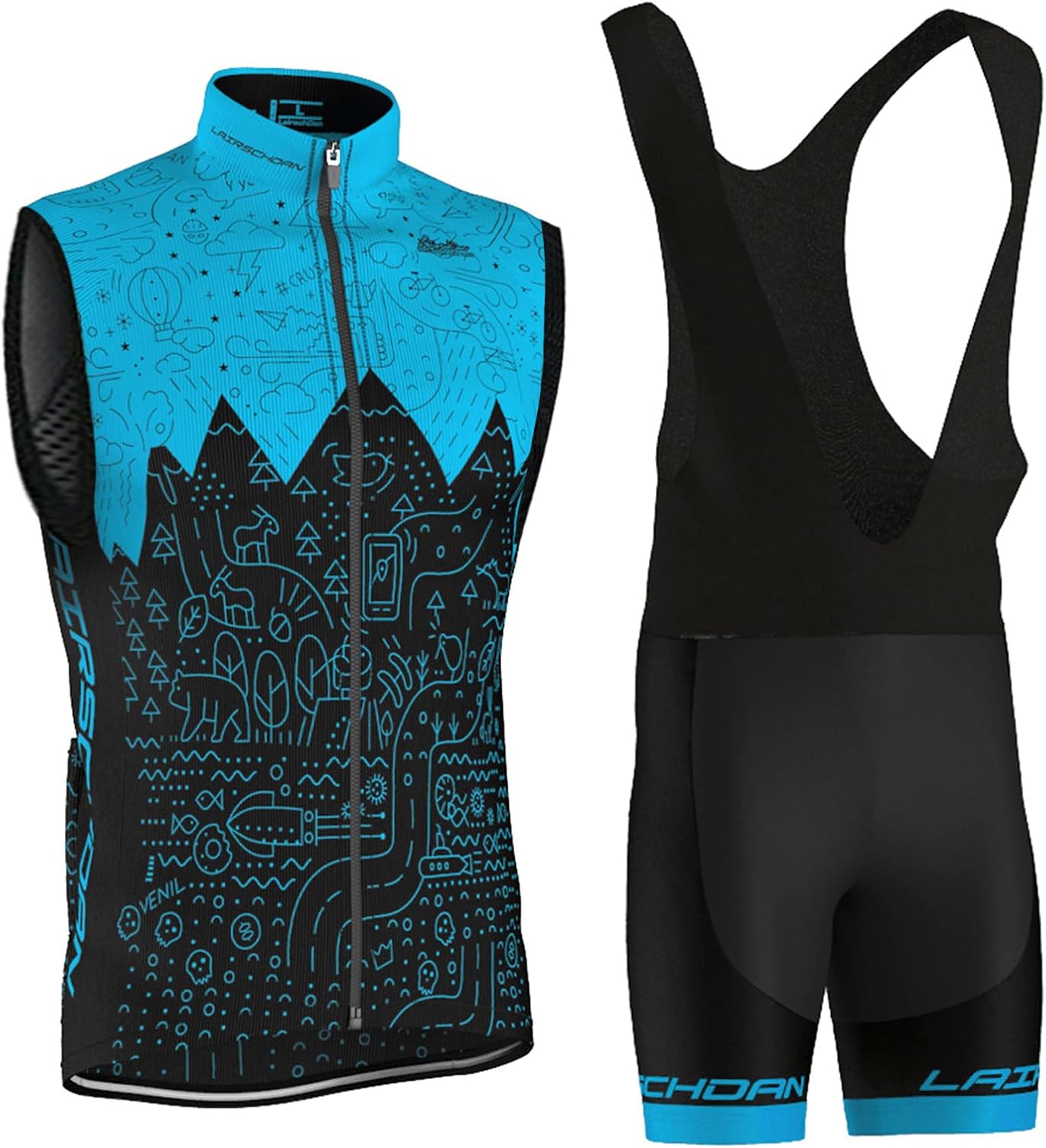 Completo Ciclismo Donna Estivo - Maglia Senza Maniche E Pantaloncini Con Gel Imbottito 19D - Foto 10