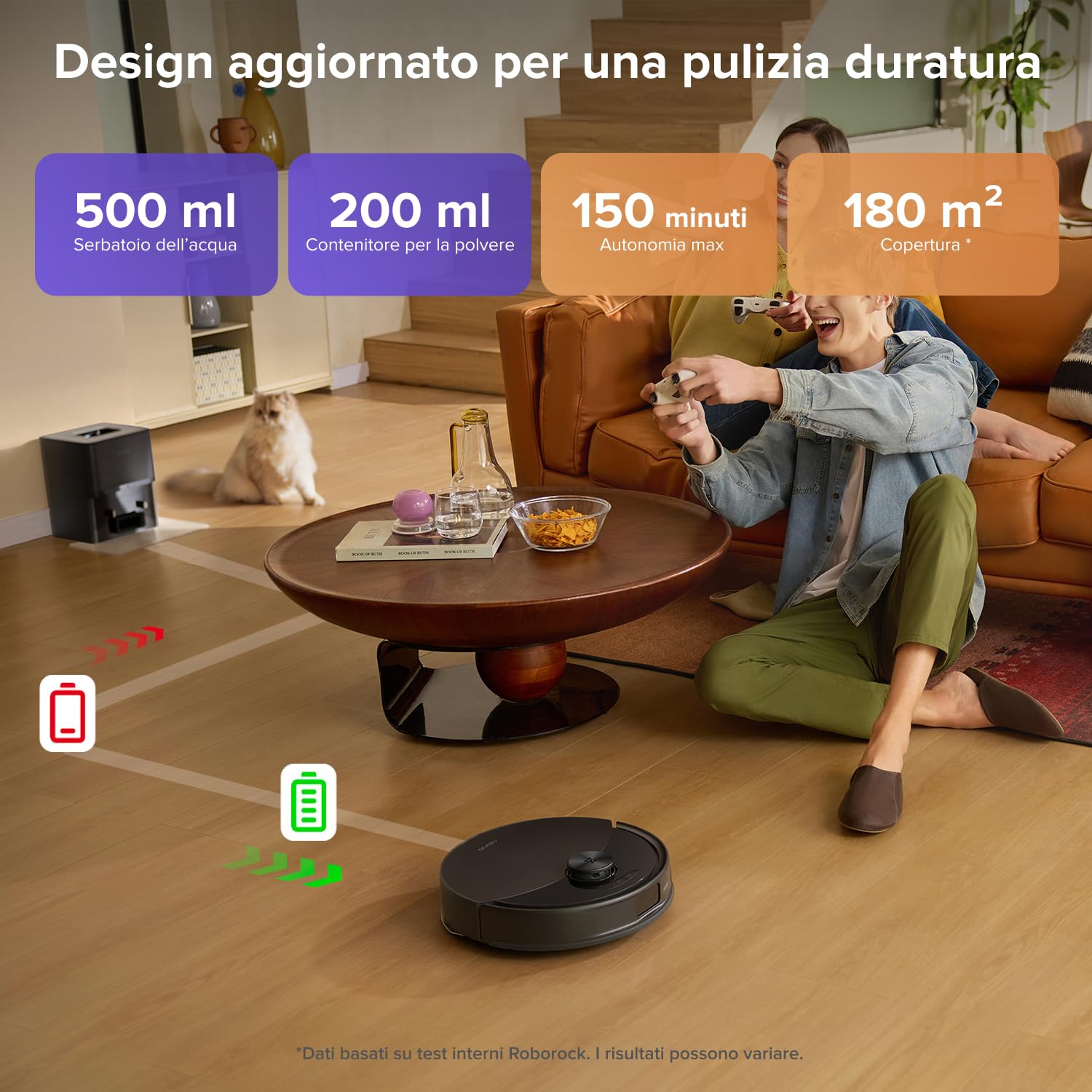 roborock Q10 S5+ Set Robot Aspirapolvere con Stazione, 10.000Pa, Panno Sollevabile, Pulizia VibraRise 2.0(3000 volte/min), Anti-groviglio, Evitamento degli Ostacoli, Strategie dei Tappeti, APP, Nero